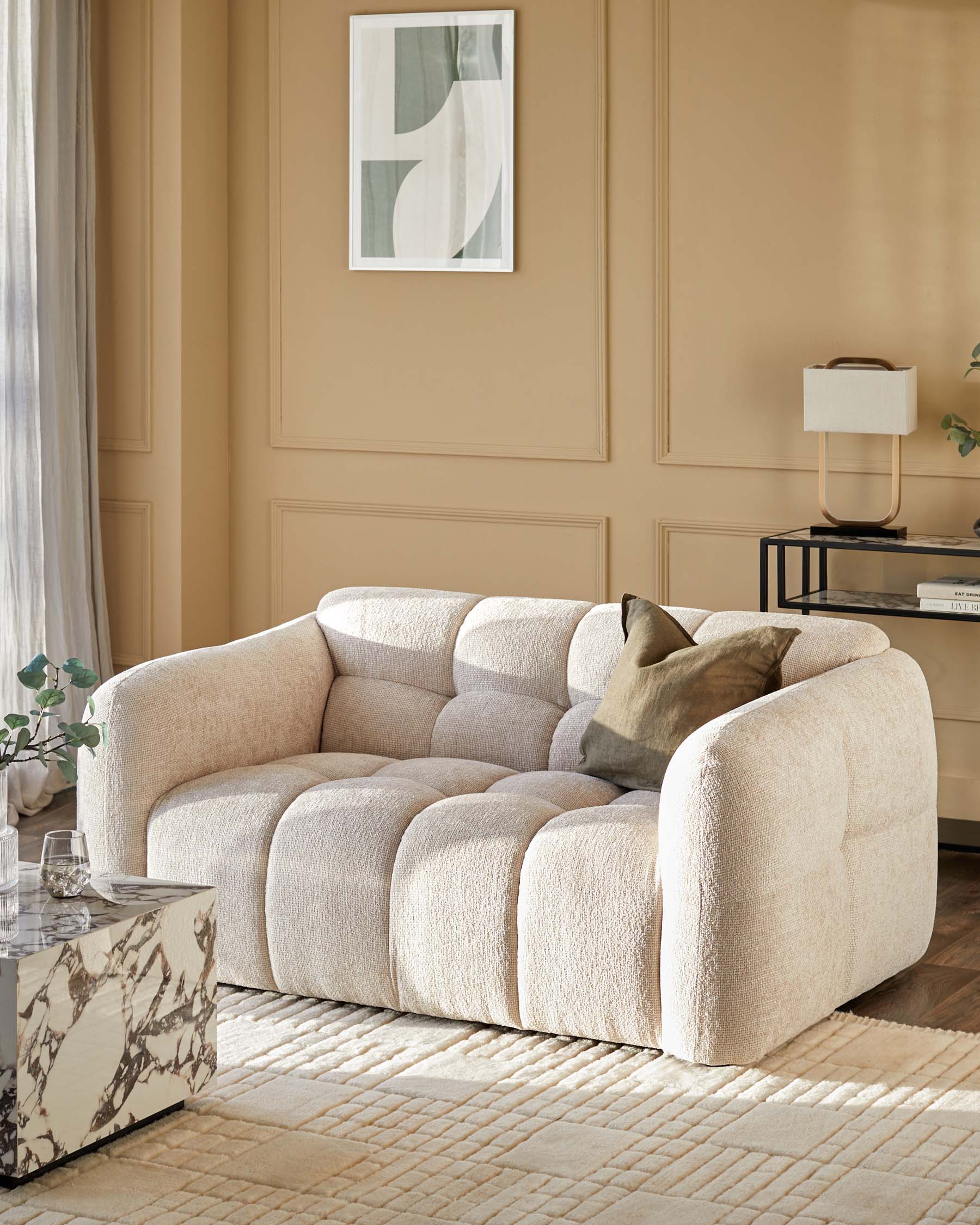 Hayes natural fabric 2 seater sofa