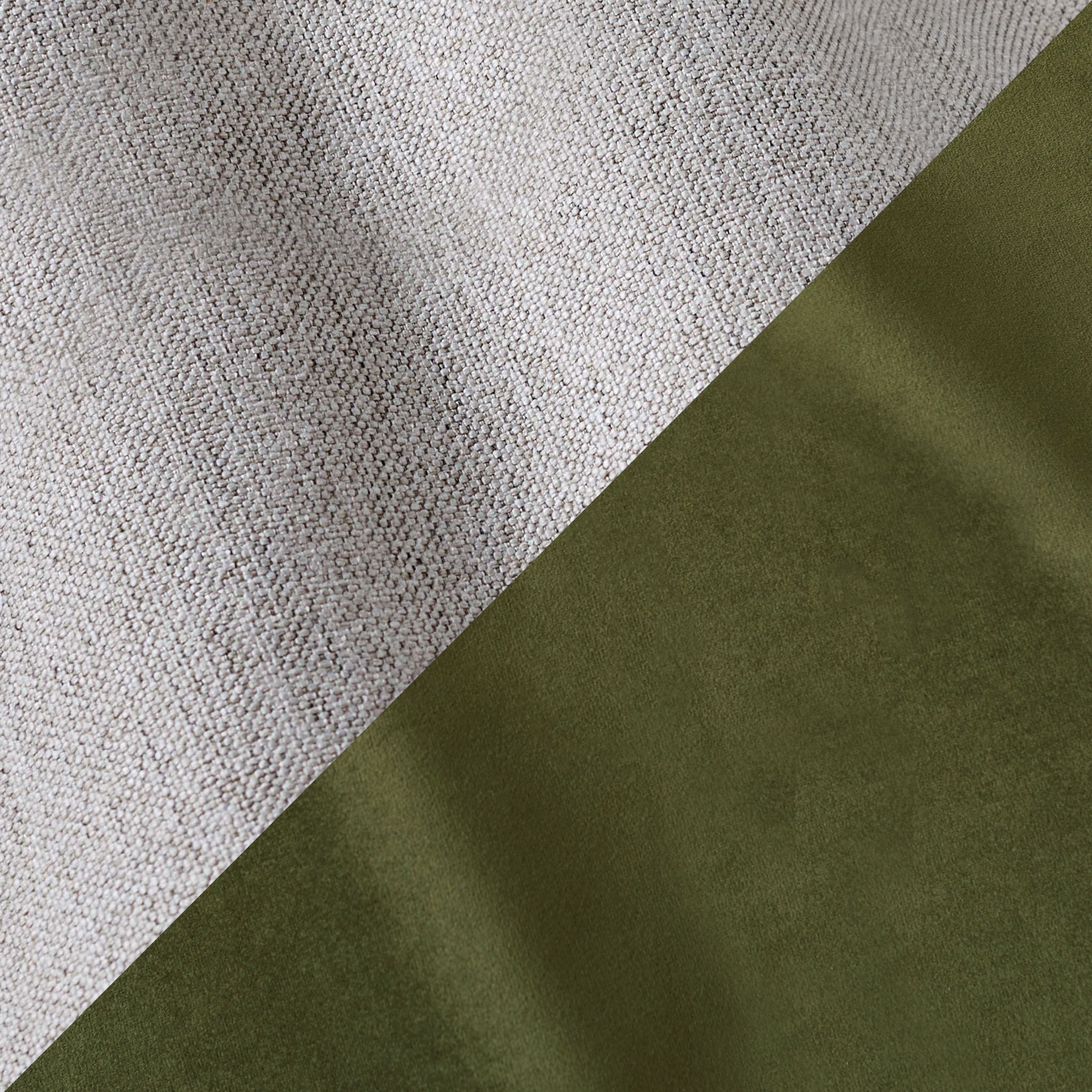 Natural Dual Tone Fabric and Olive Green Signature Velvet