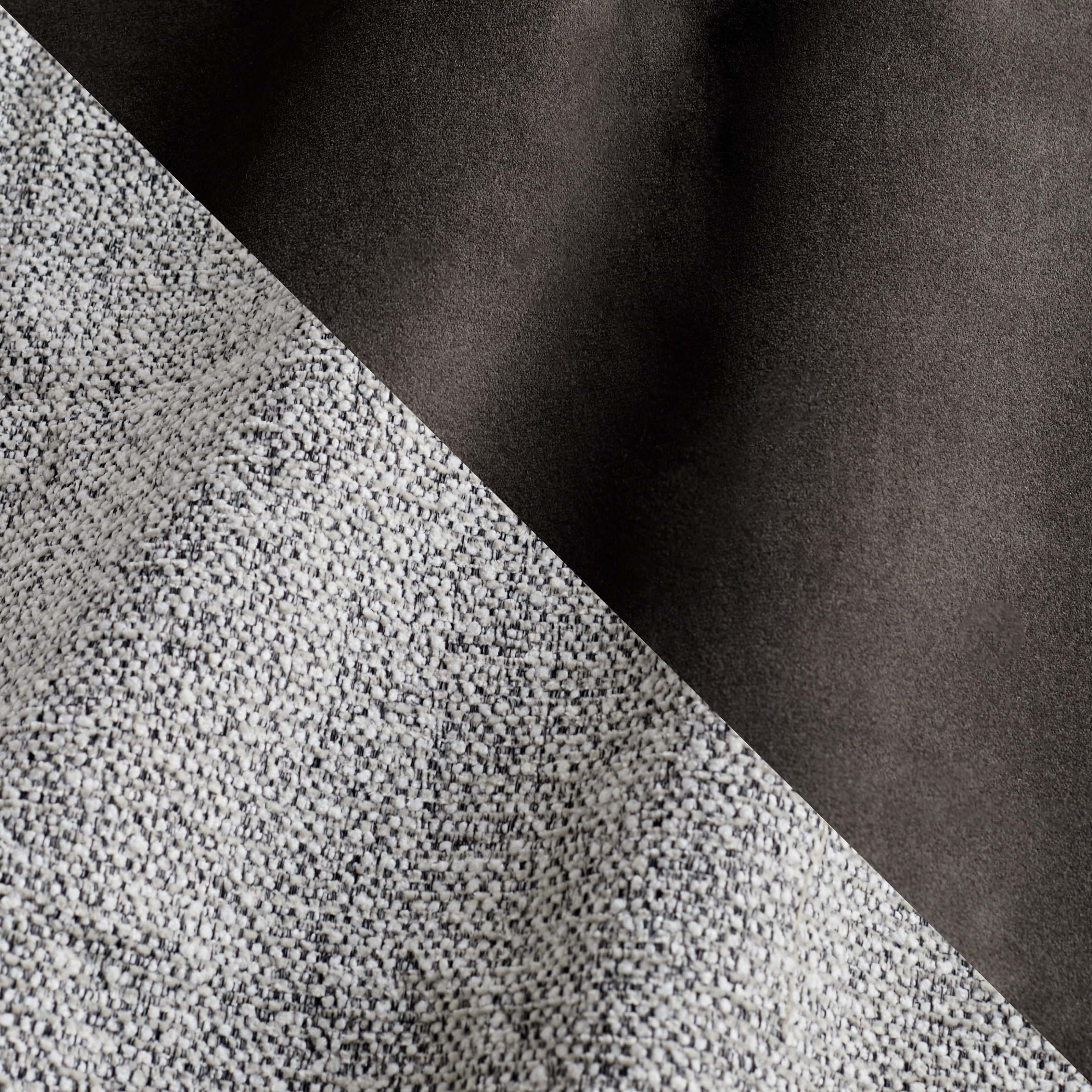 Grey Salt and Pepper Chunky Chenille and Dark Mocha Signature Velvet