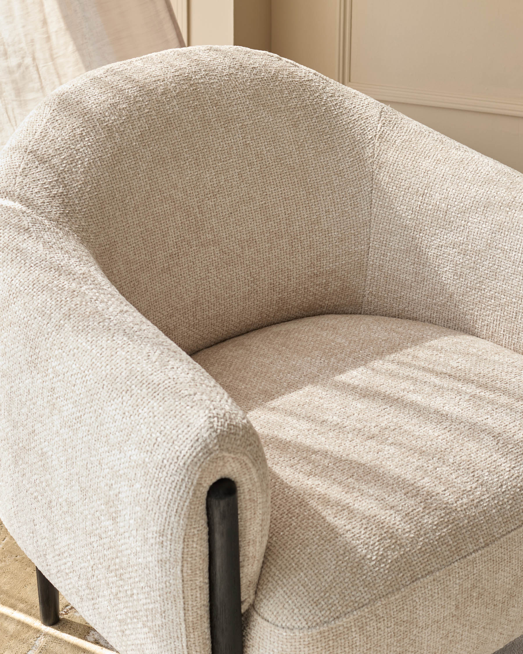 Tristan natural fabric accent chair