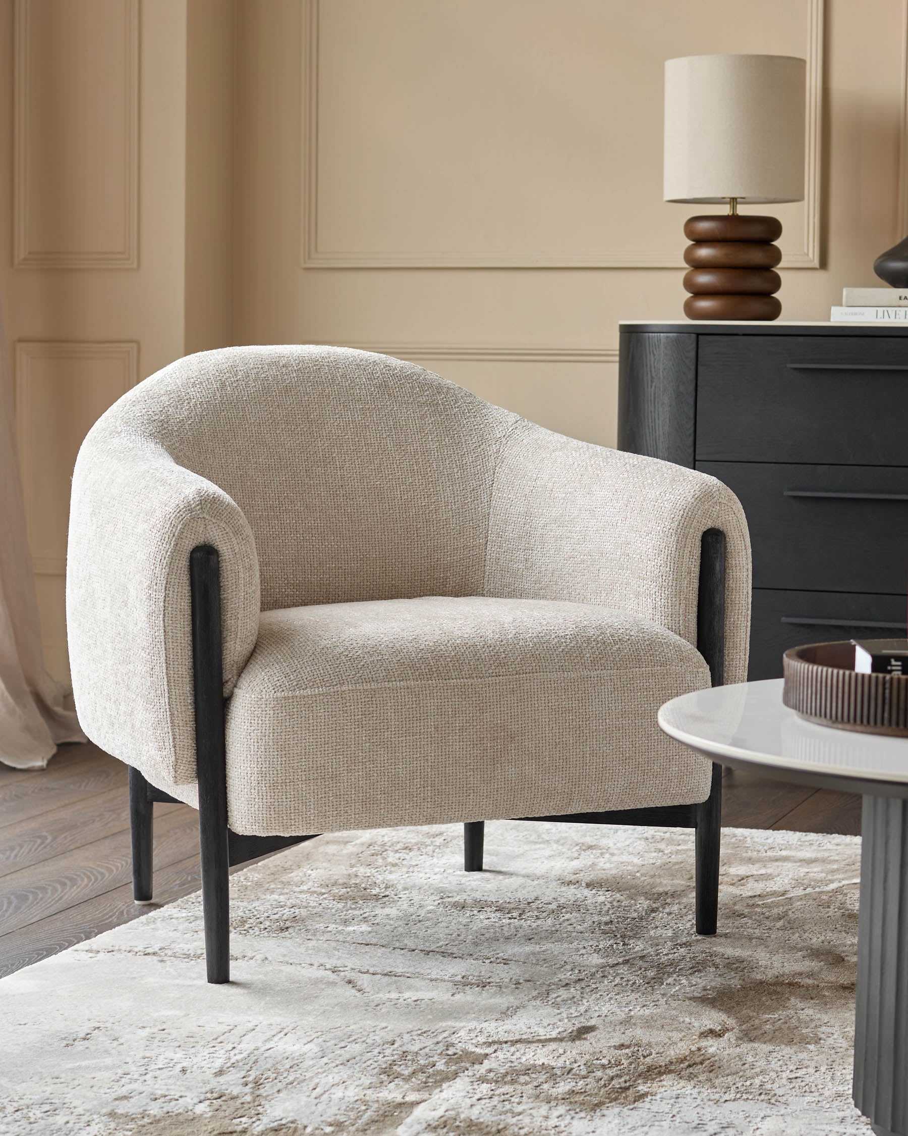 Tristan natural fabric accent chair