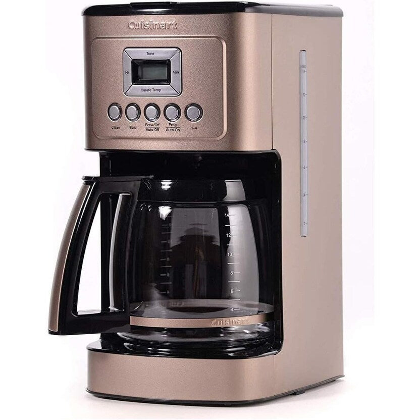 14-Cup Automatic Coffee Maker, Glass Carafe, Brew Strength Control, 1-4 Cup Setting, Stainless Steel Umber