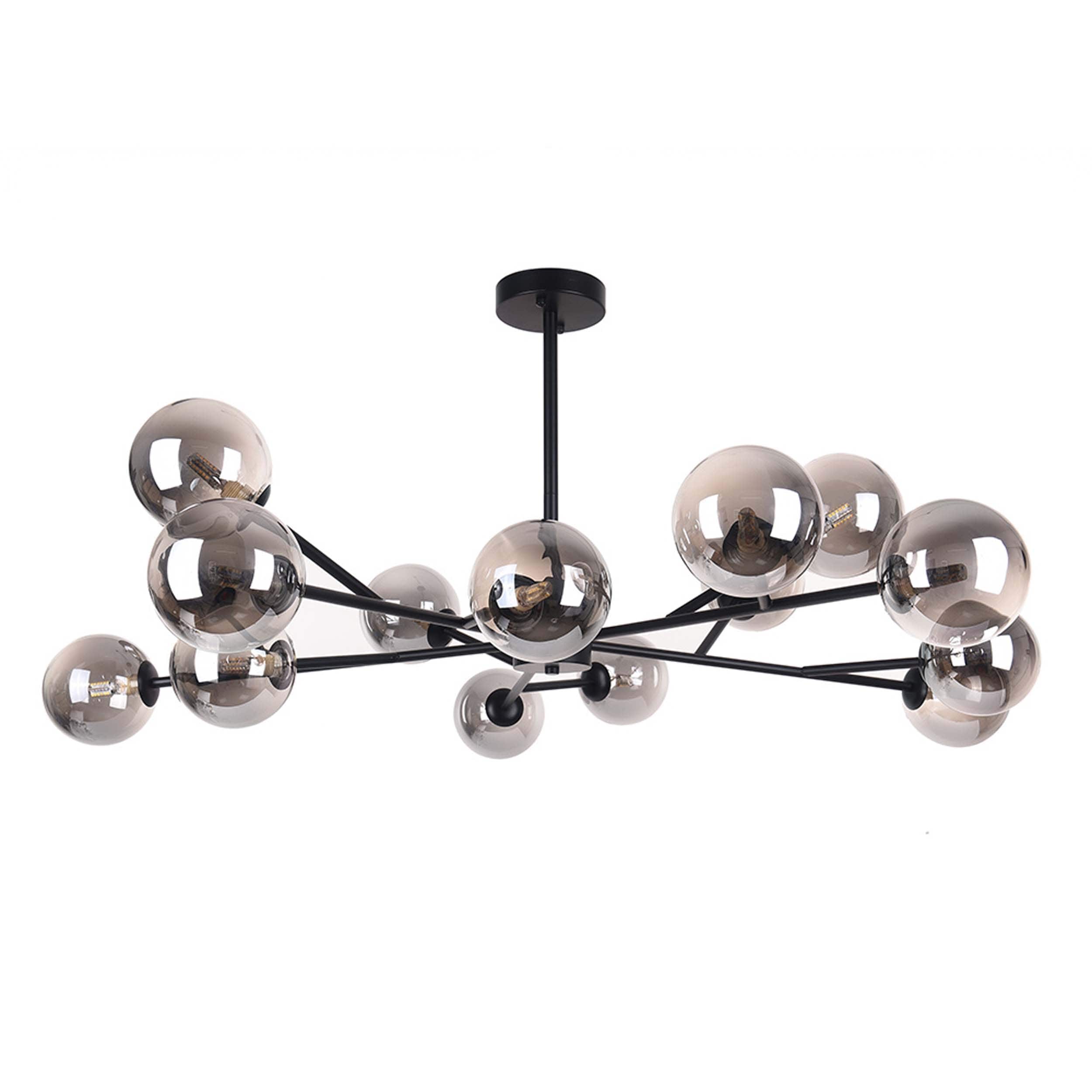 Modern Large Bubble Sputnik Chandelier in Black or Gold for Dining Room