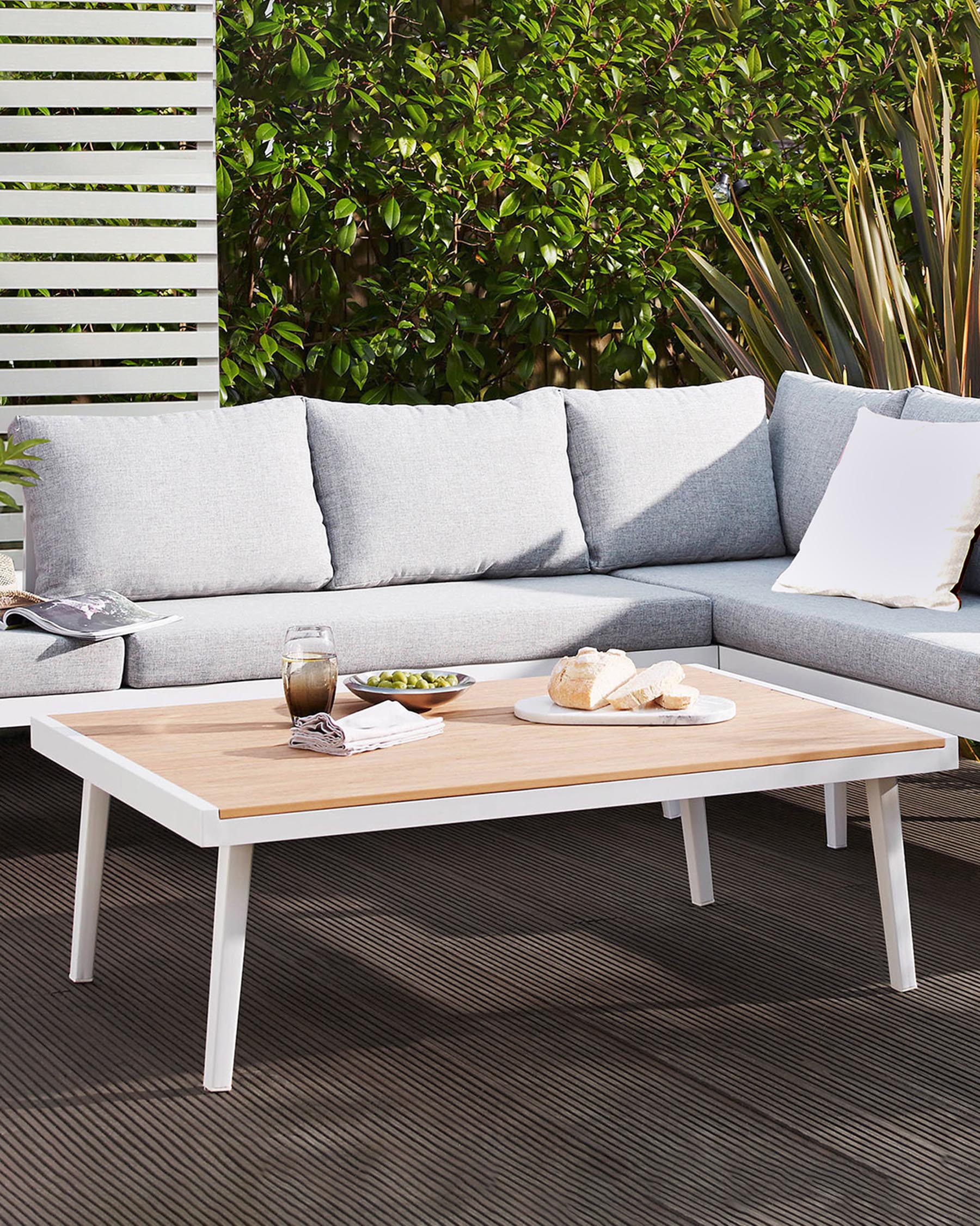 Palermo White And Oak Garden Coffee Table