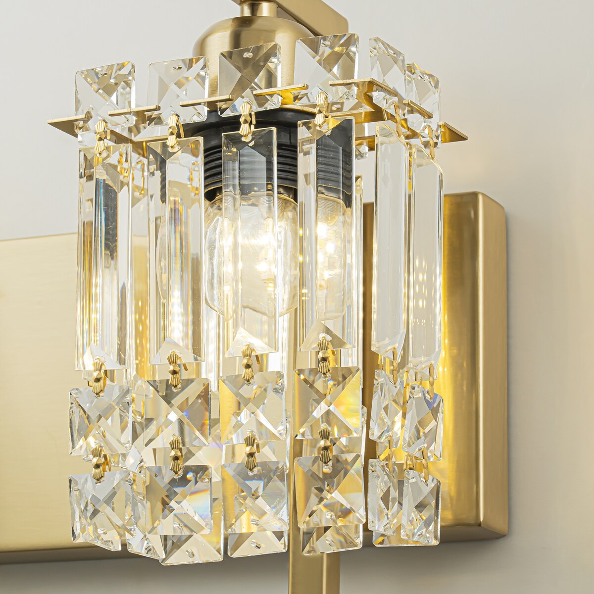 3-Light Modern Glam Bathroom Vanity Lights Crystal Wall Sconce Light for Mirror