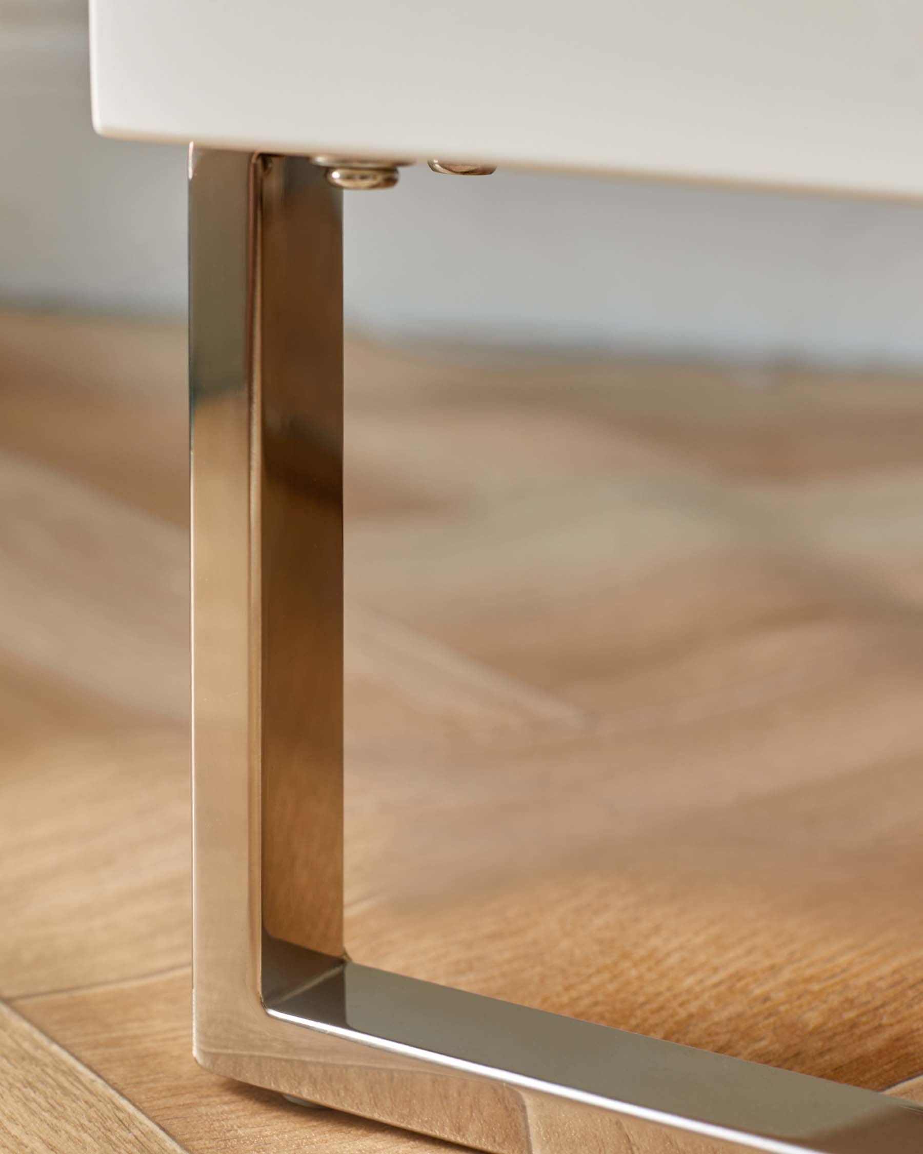 Benton White 2 Drawer Bedside Table With Chrome Legs