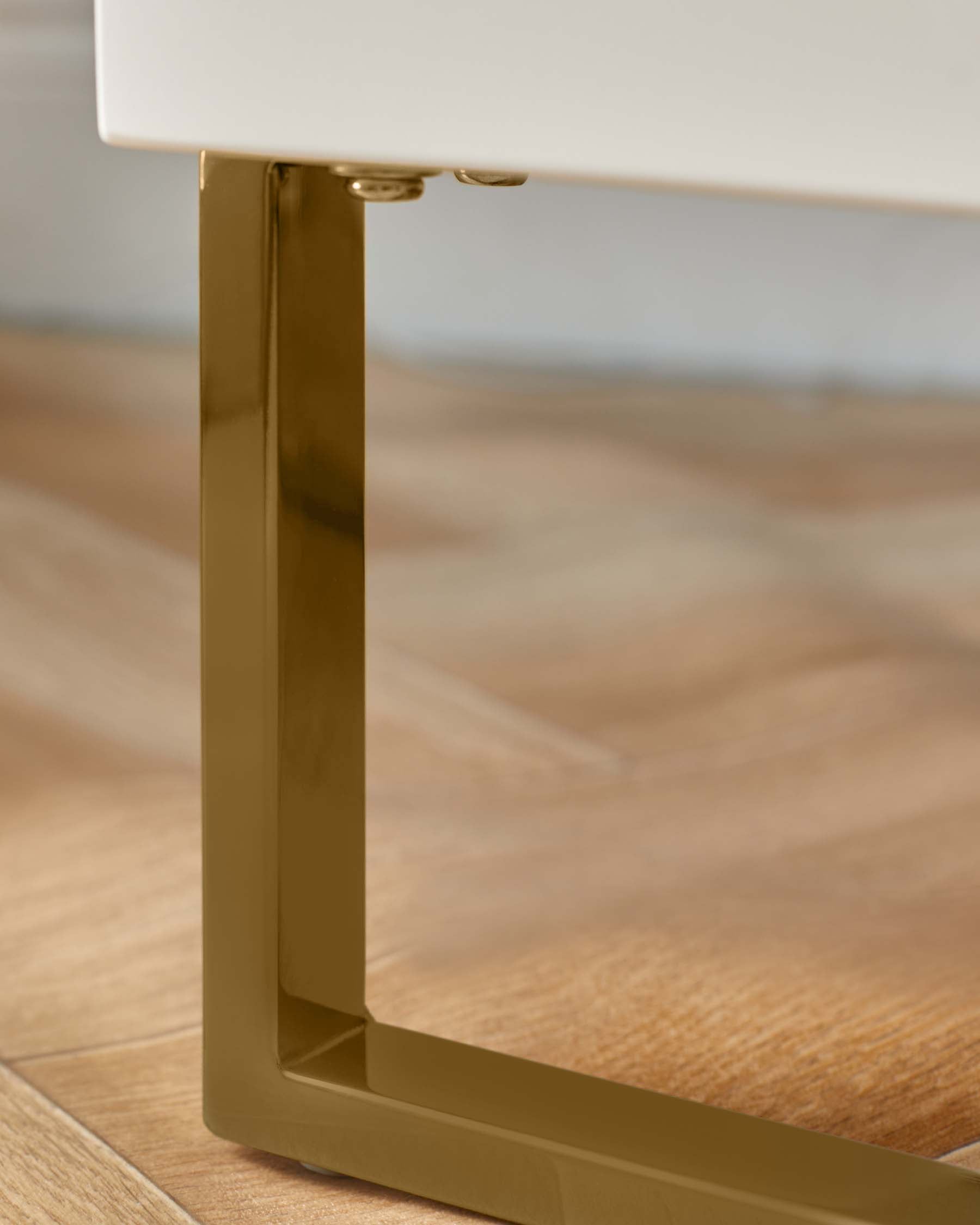 Benton White 2 Drawer Bedside Table With Brass Legs