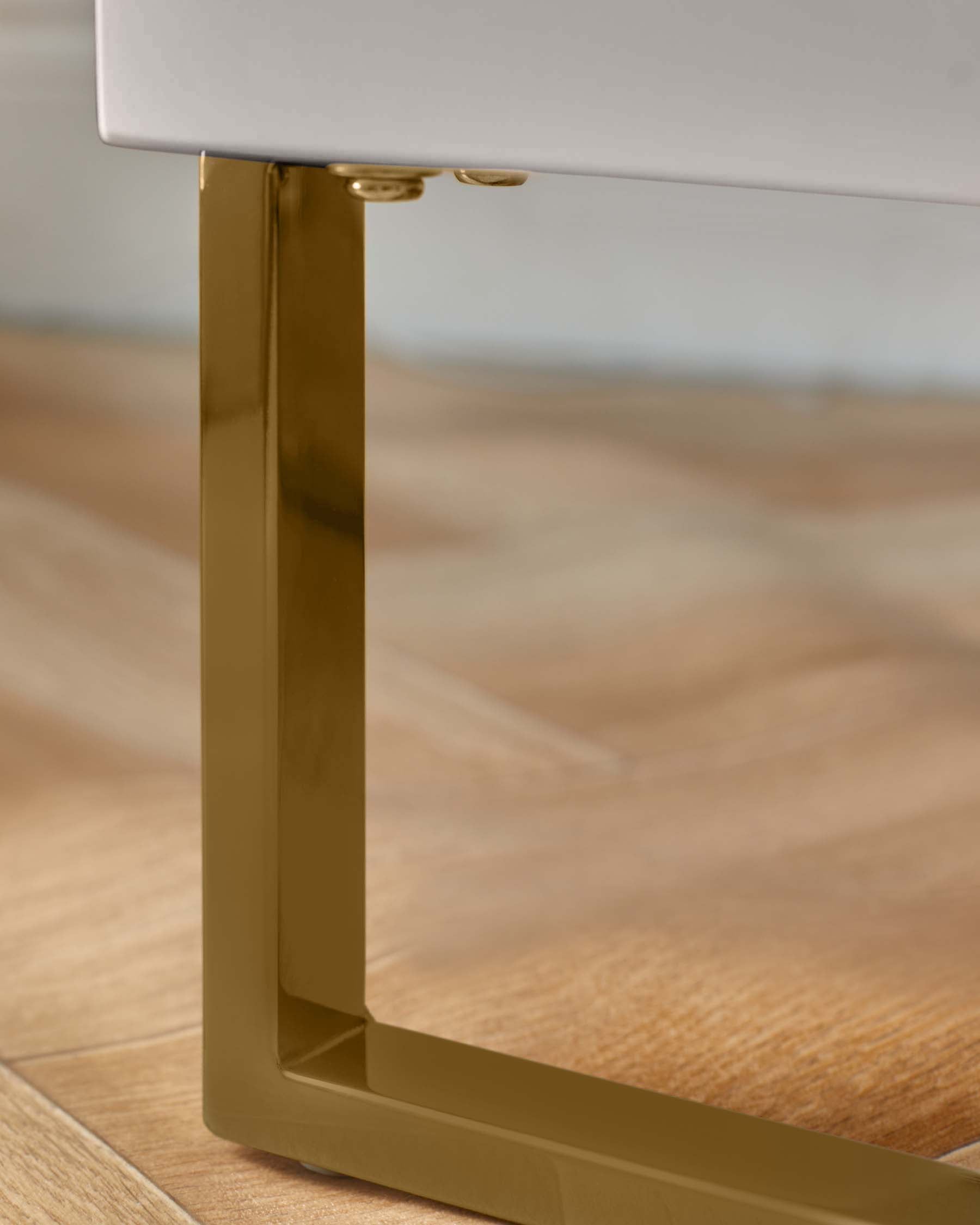 Benton Grey 2 Drawer Bedside Table with Brass Legs