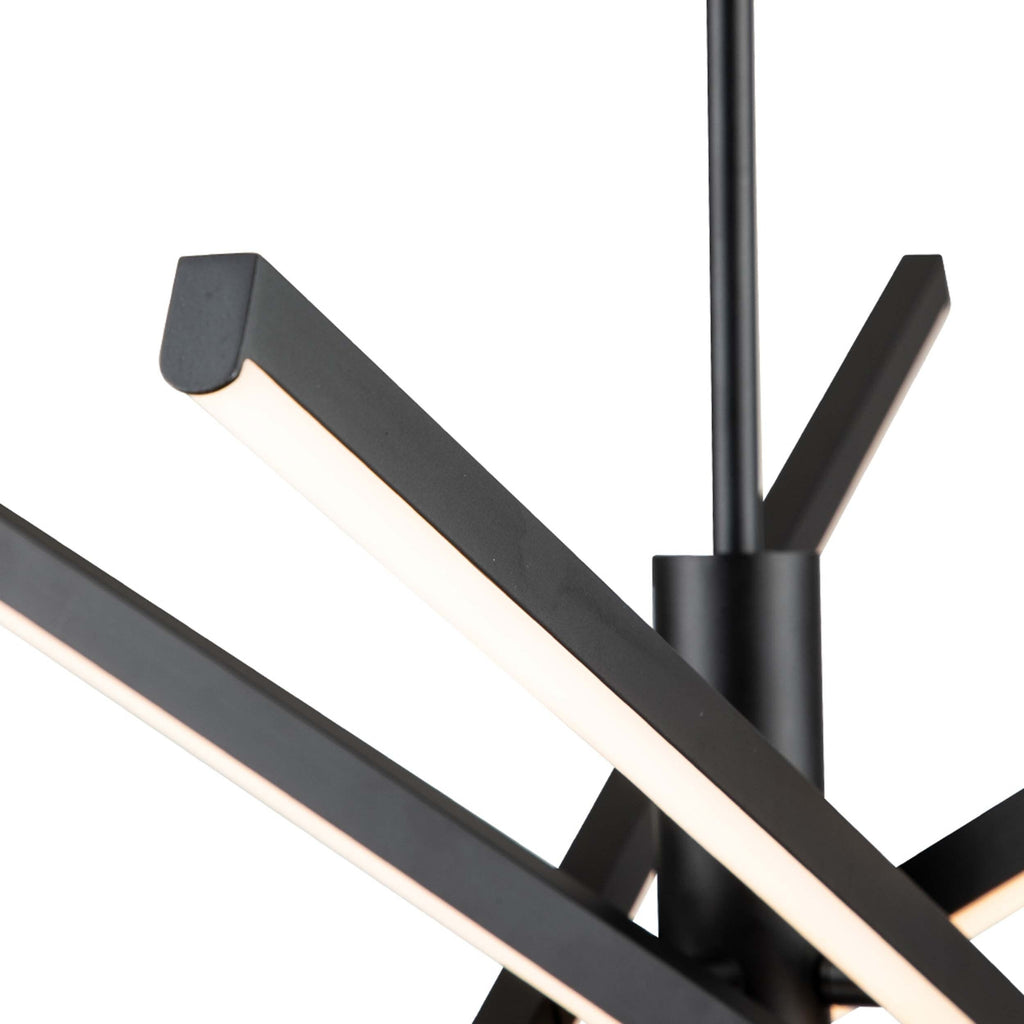 Black/ Gold Modern Aluminum LED Chandelier Linear Sputnik Ceiling Pendant Light for Living/ Dining Room/ Kitchen