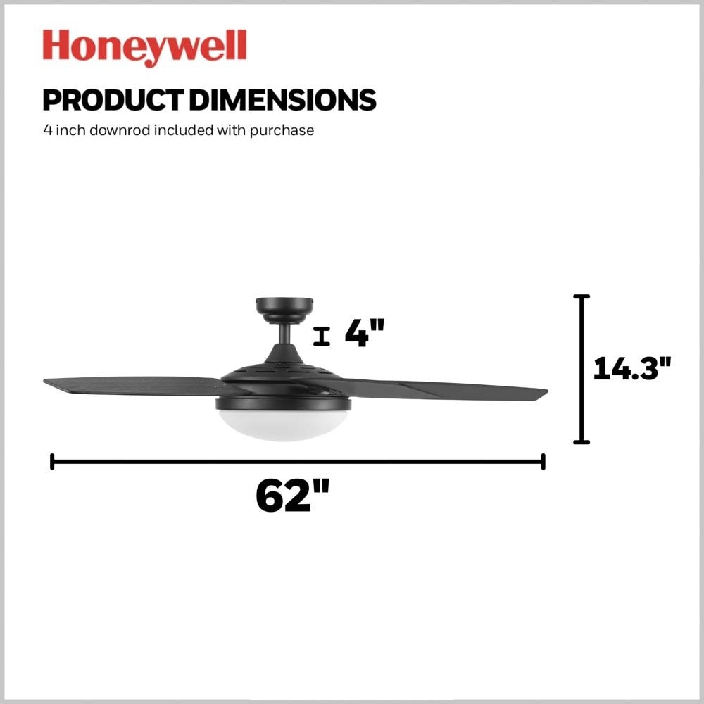 48 Honeywell Carmel Ceiling Fan with Integrated Light and Remote