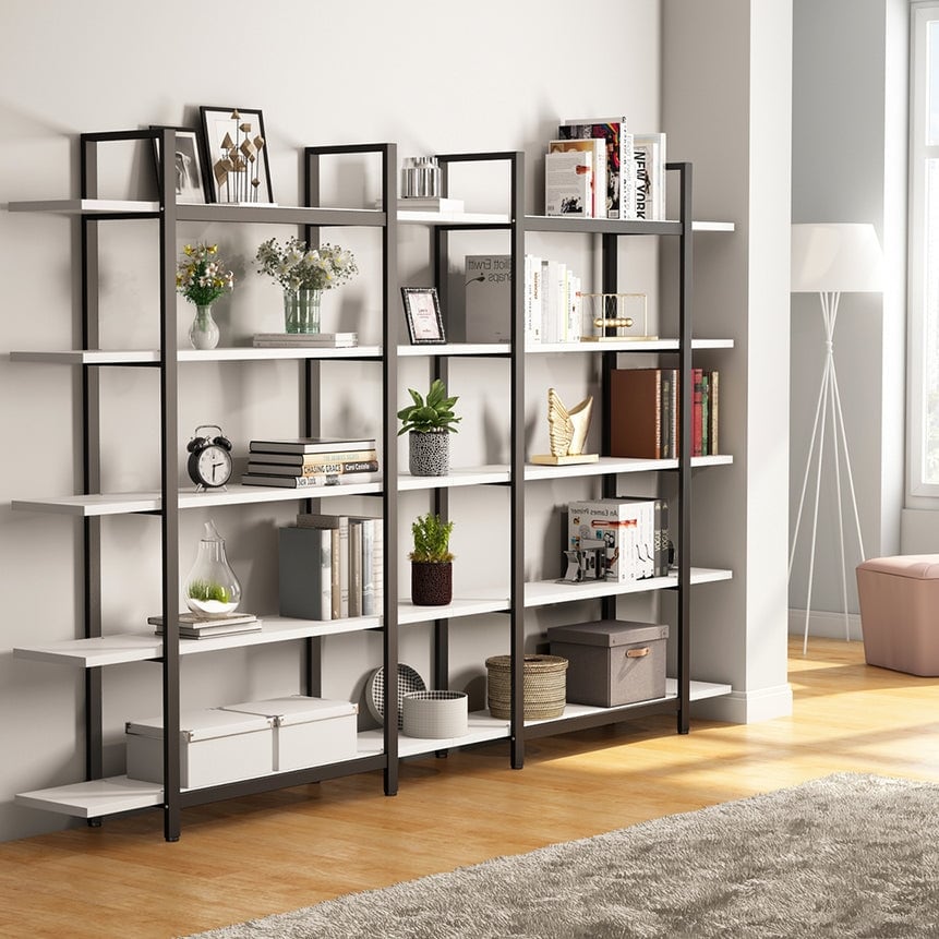 5-Tier Bookshelf, Vintage Industrial Style Bookcase