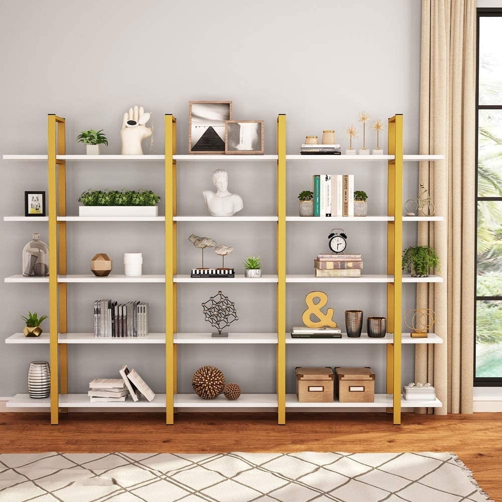 5-Tier Bookshelf, Vintage Industrial Style Bookcase