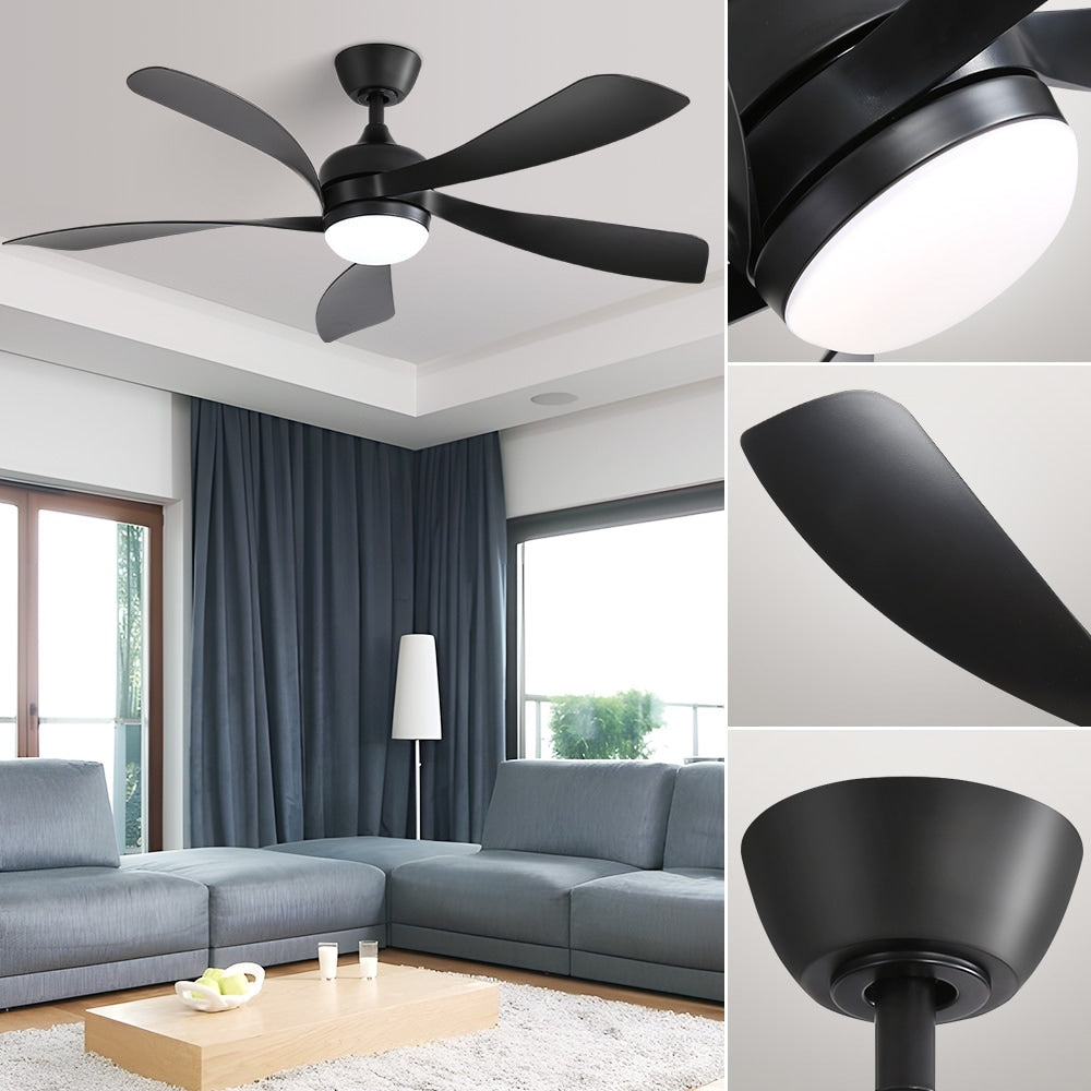 52 Inch Ceiling Fan with Remote & Lights Quiet DC Motor 5 Blade High CFM Modern Fan