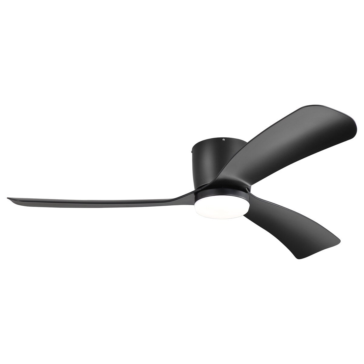 52 Inch Black/White Flush Mount LED Ceiling Fan with Lights Remote(3-Blade)