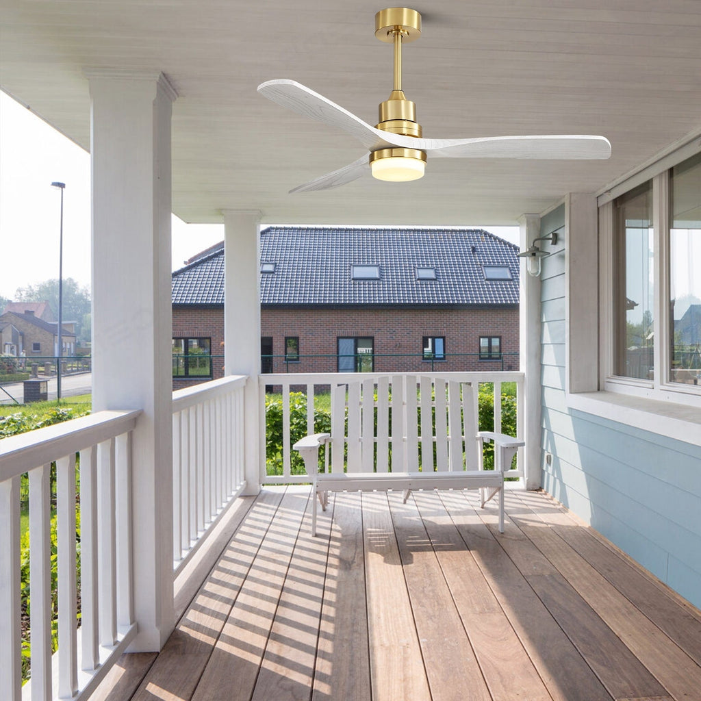 Sofucor 52 Indoor Wood Ceiling Fan Light with Remote, Integrated Light Optional