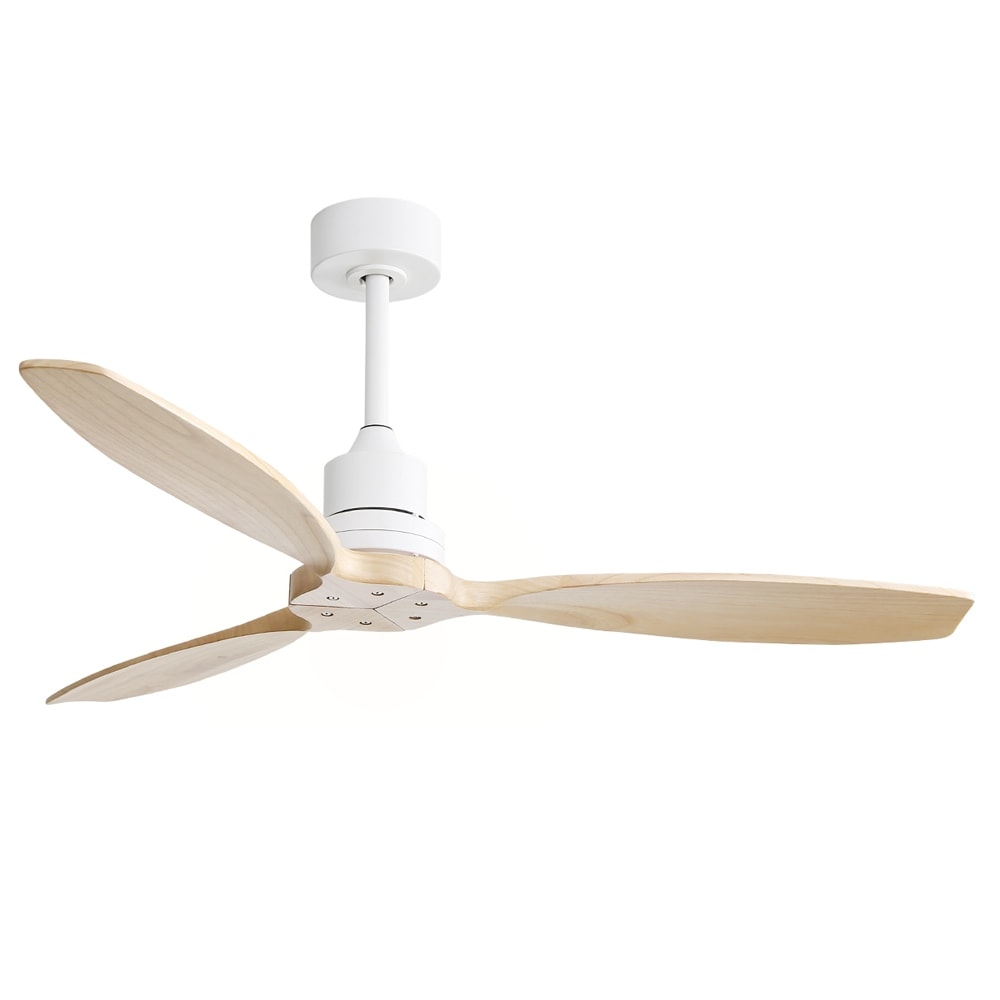 52 inch Modern Solid Wood / ABS Ceiling Fan With Remote Control(No Light),6 WInd Speed,Reversible Airflow
