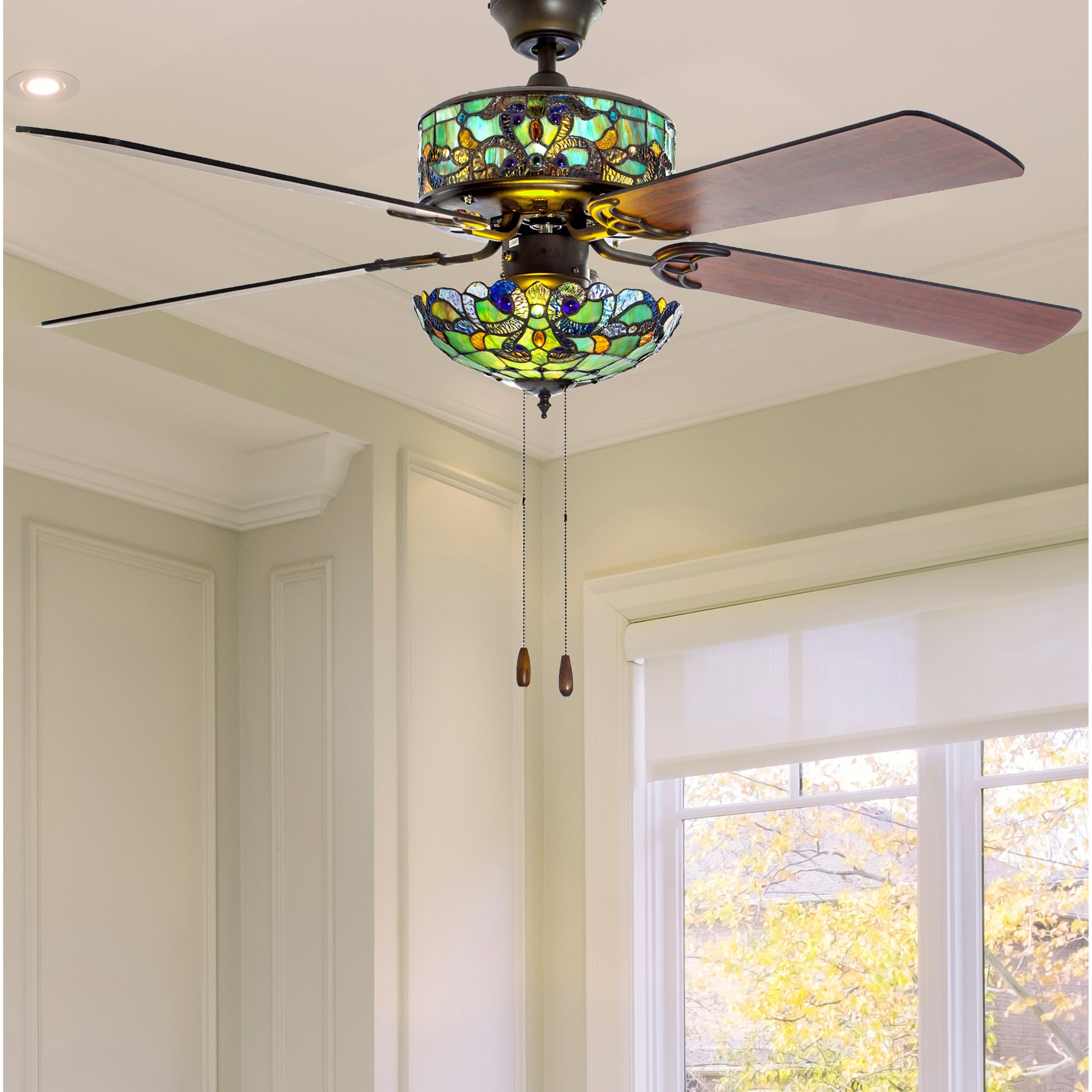 Copper Grove Guasipati 52-inch Tiffany-style Magna Carta Ceiling Fan - 52L x 52W x 16.5