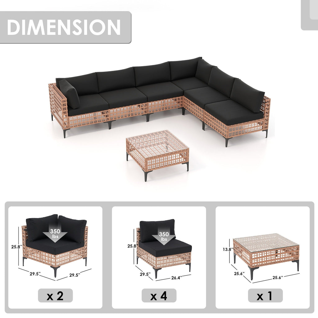 6 - Person Outdoor Sectional Seating Group with Cushions