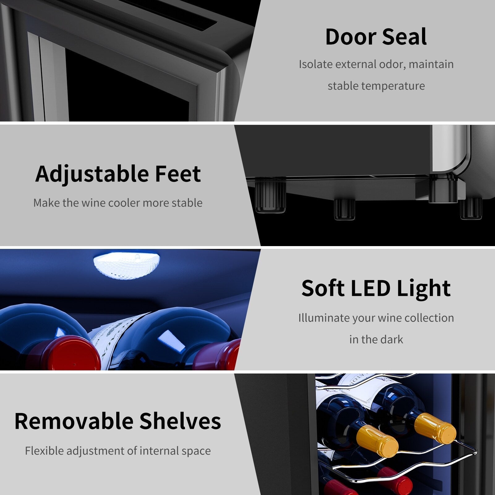 6-Bottle Wine Cooler Refrigerator(46-66°F),Mini Freestanding Beverage Cooler for Summer,Wine Cooler with Temperature Control