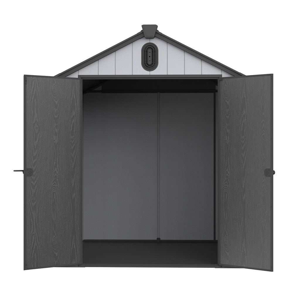 6 ft x 4 ft/6 ft x 8 ft/8 ft x 6 ft/8 ft x 10 ft All-Weather Resin Outdoor Plastic Storage Shed w/Floor, Spire Tool Shed