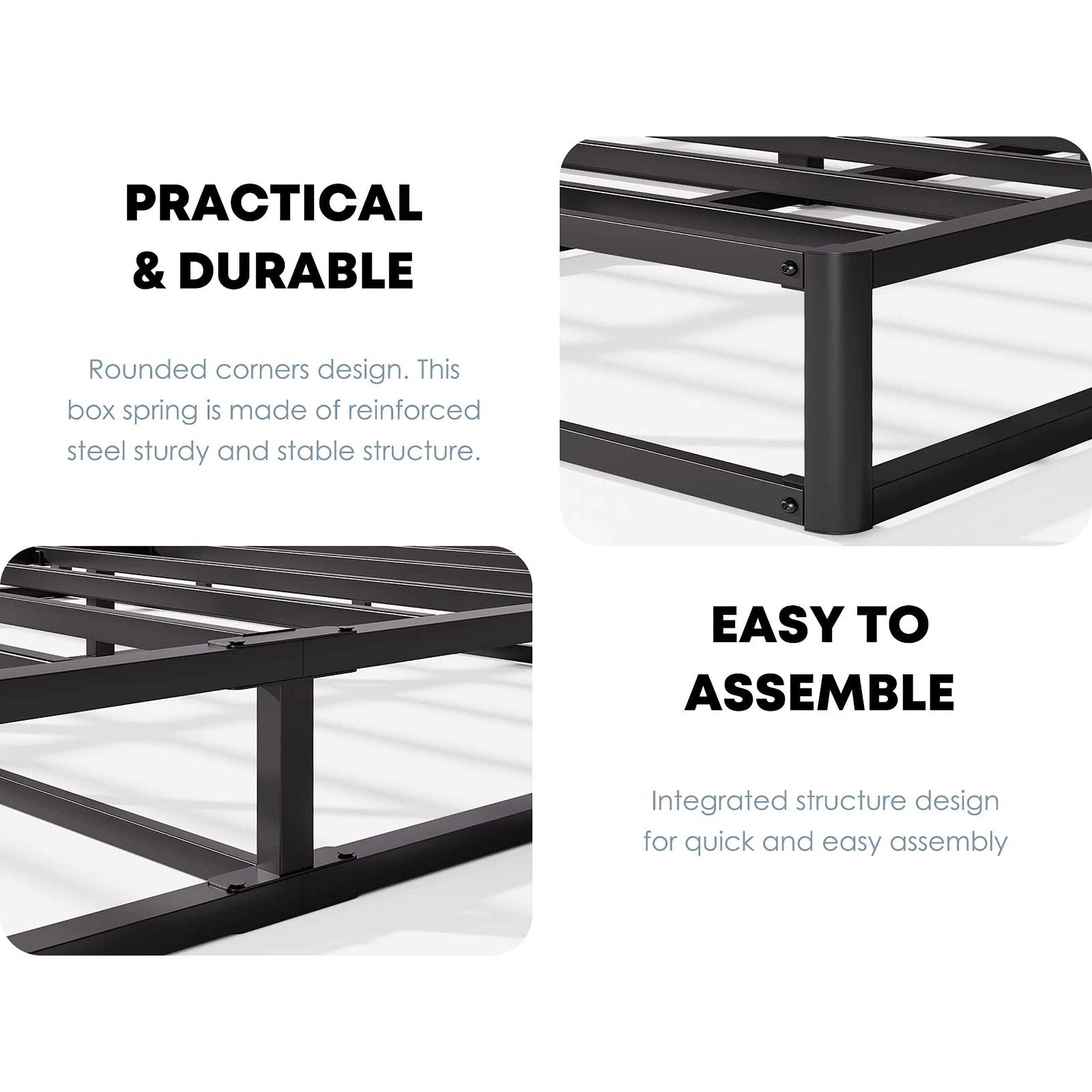 FSCHOS 7 Inch Metal Box Spring, Basics Mattress Foundation, No Legs