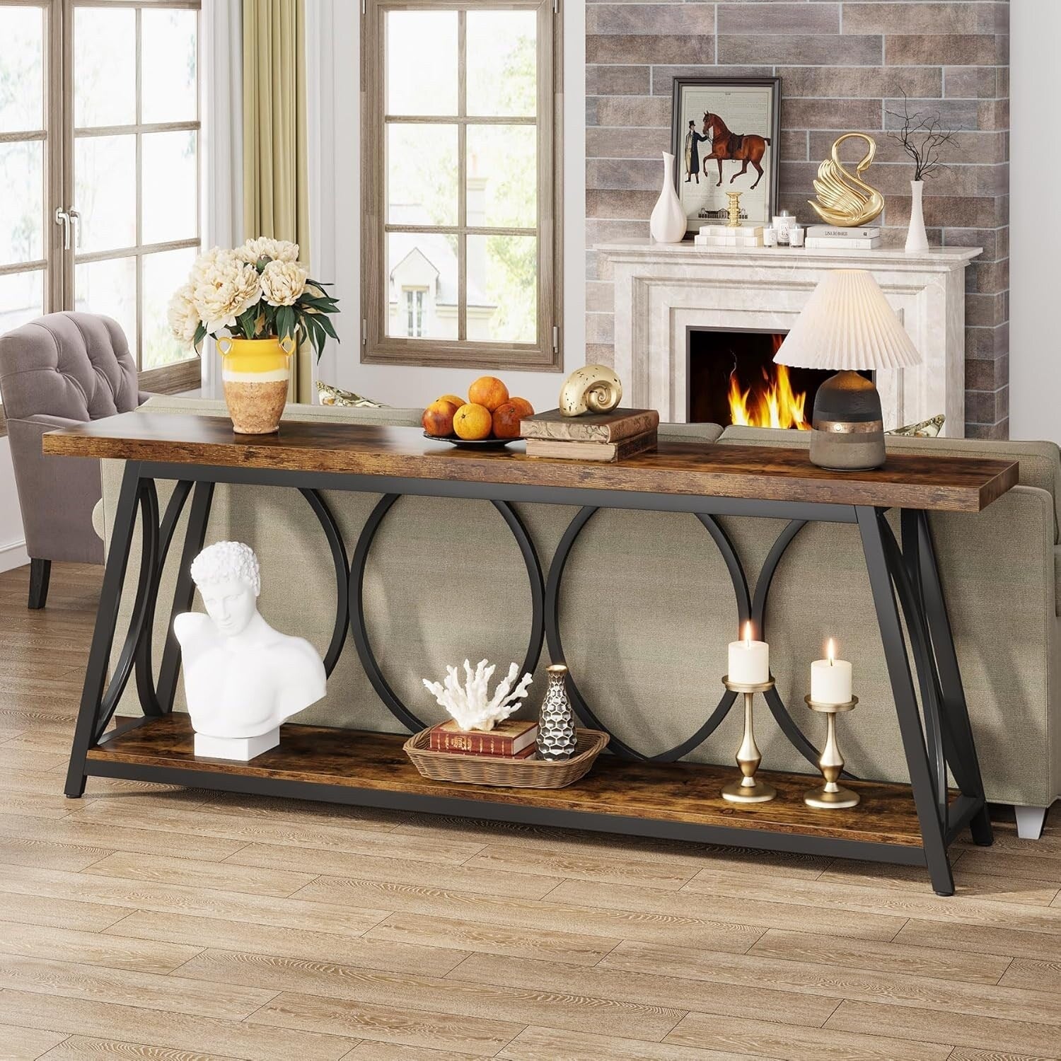 70.9 inch Extra Long Console Table Sofa Accent Table for Living Room