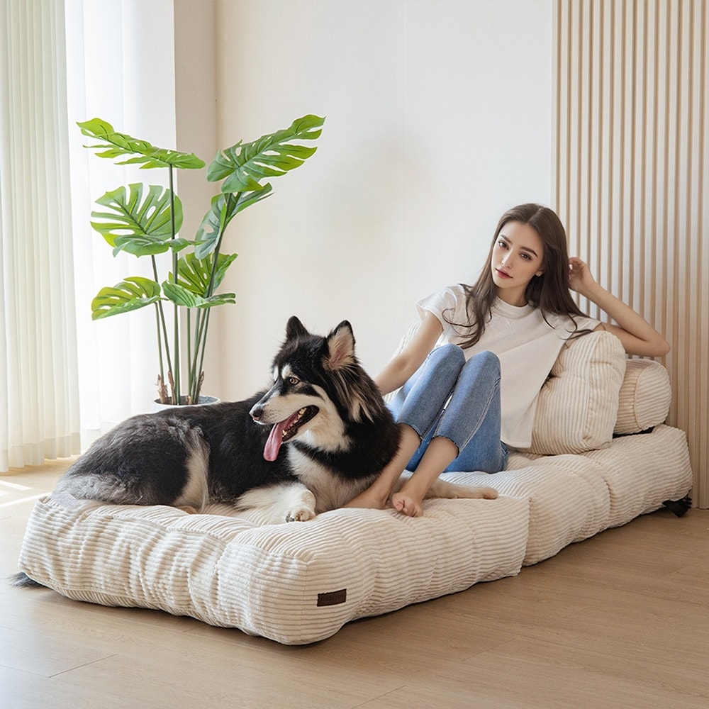 8 Corduroy Folding Couch Sofa Bed,Single