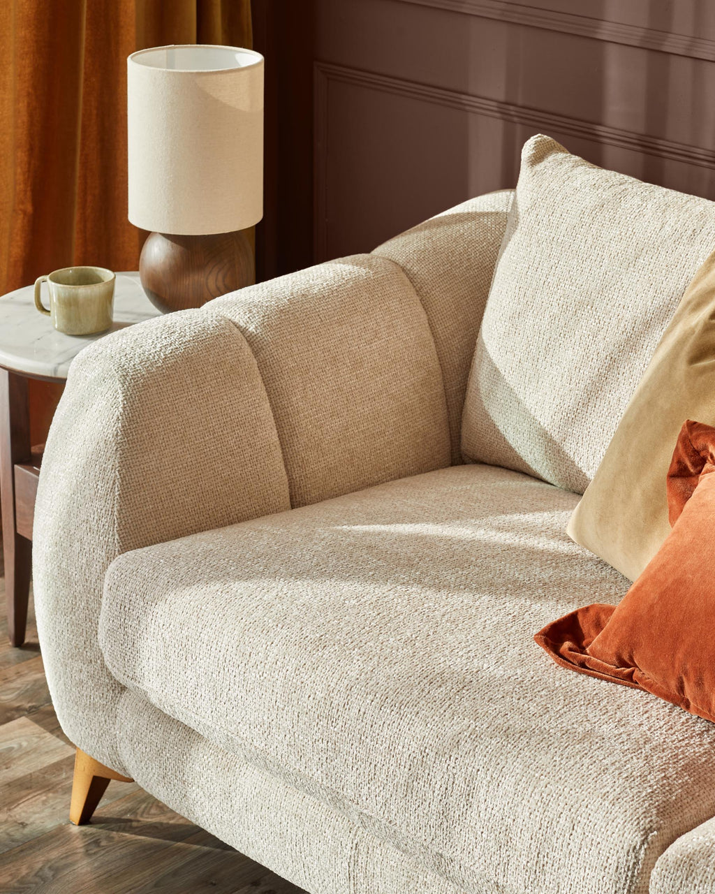 Genevieve natural chunky weave 2 seater sofa