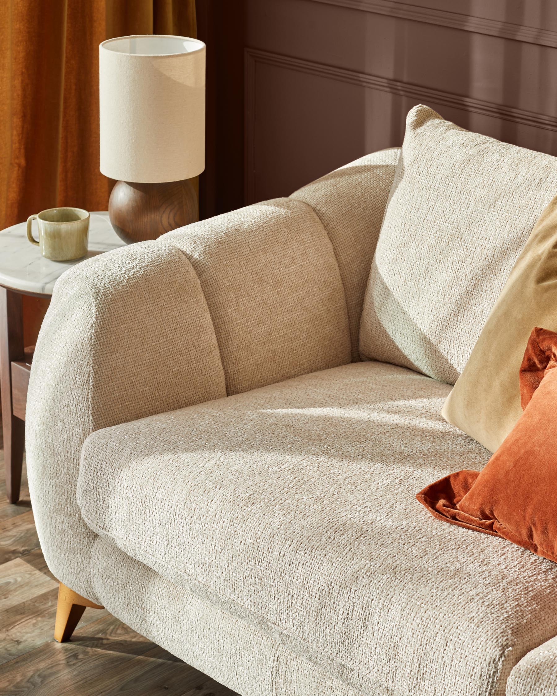 Genevieve natural chunky weave 2 seater sofa