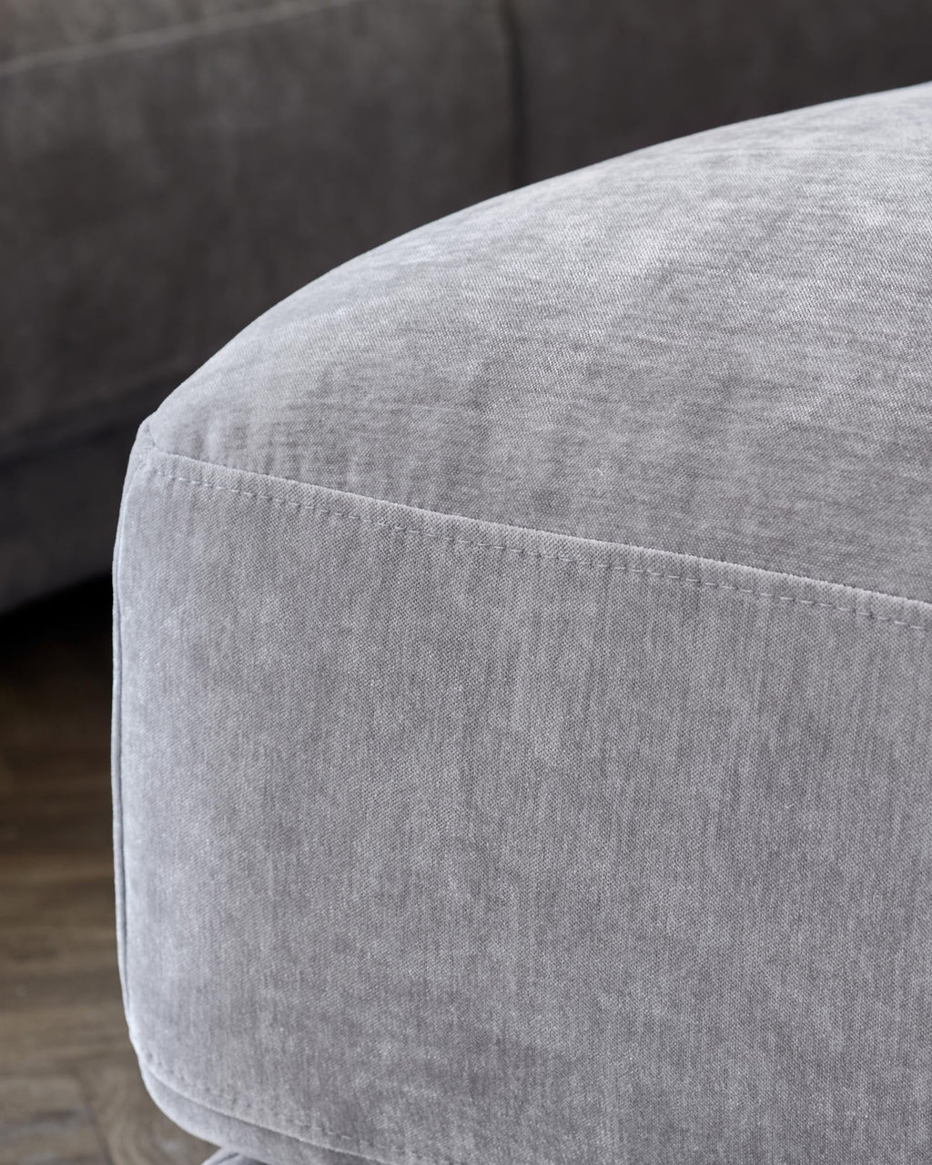 Casey mid grey chenille fabric footstool