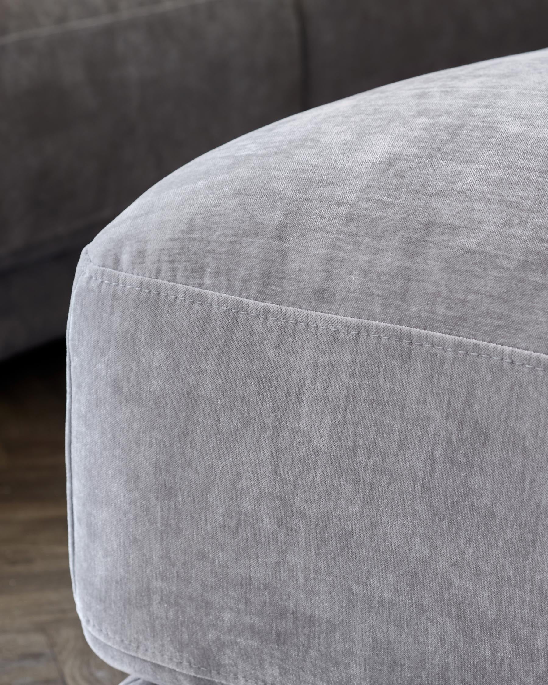 Casey mid grey chenille fabric footstool