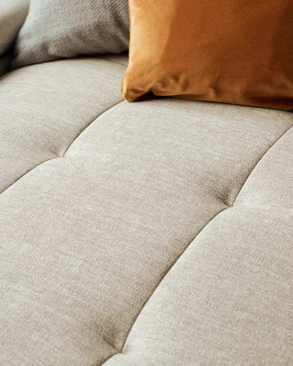 Donella ivory chenille right hand corner chaise sofa