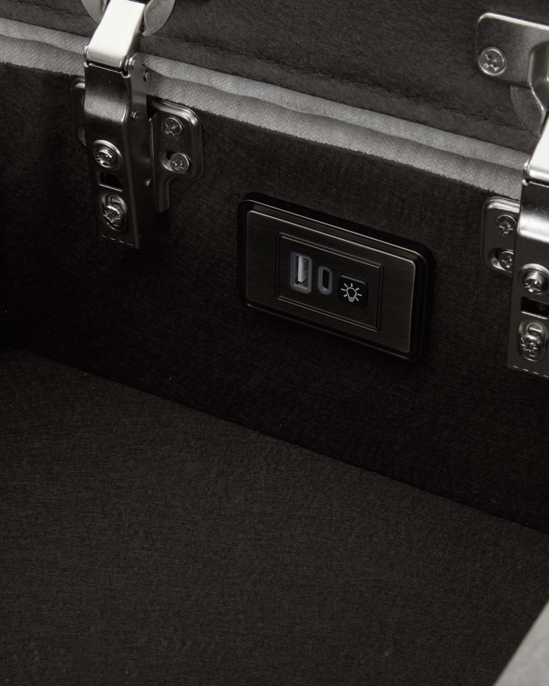 Kenzie light grey fabric recliner 3 seater sofa with console