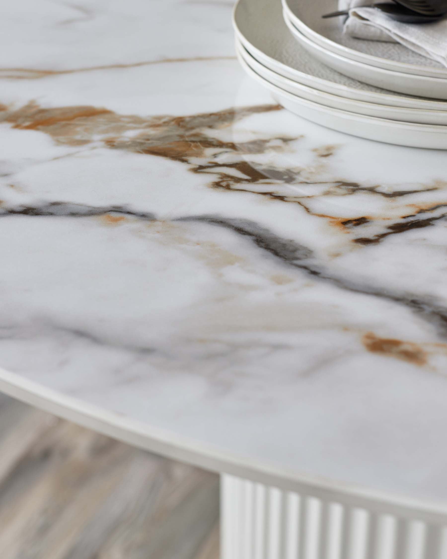 Austin natural ceramic 6 seater dining table