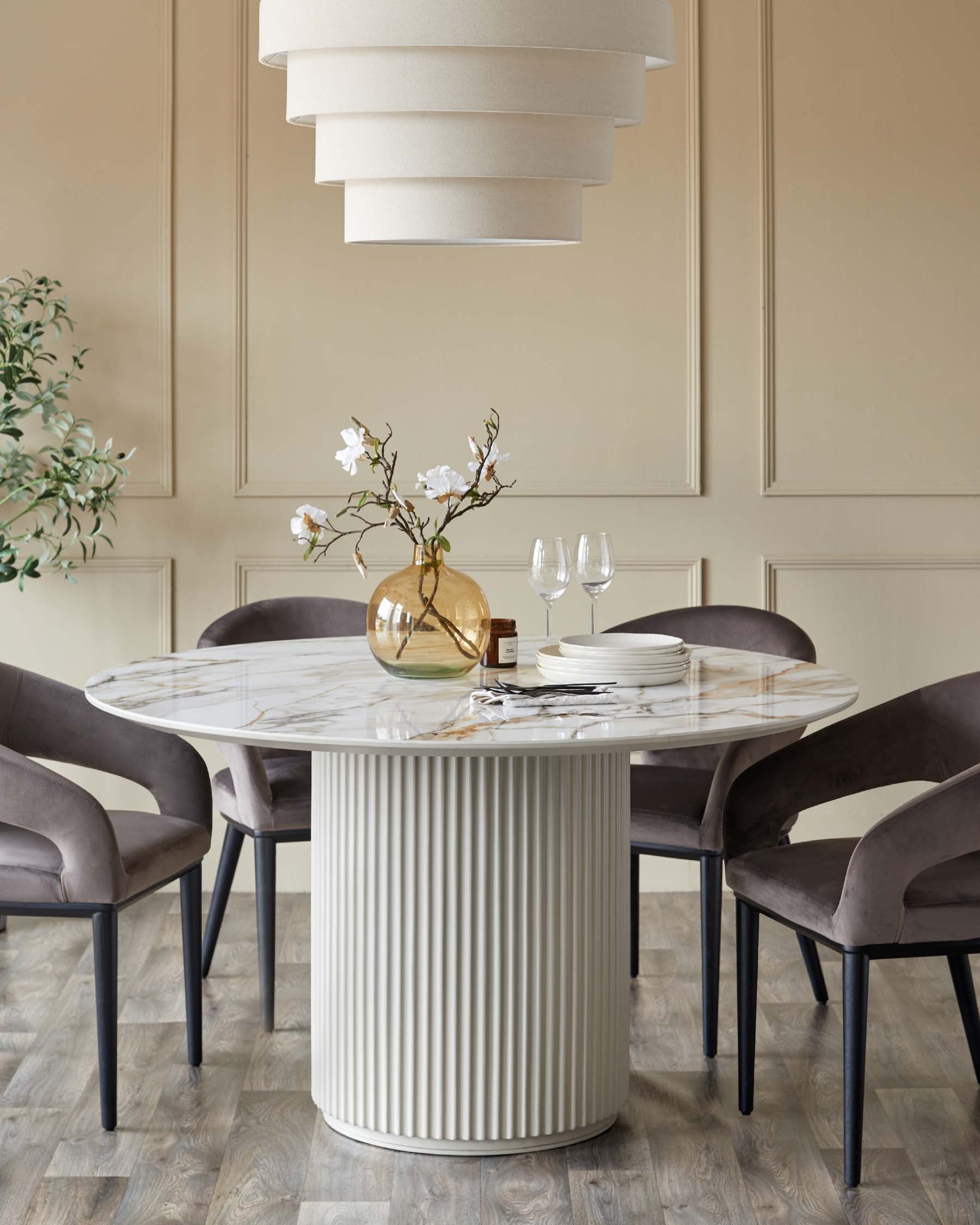 Austin natural ceramic 6 seater dining table