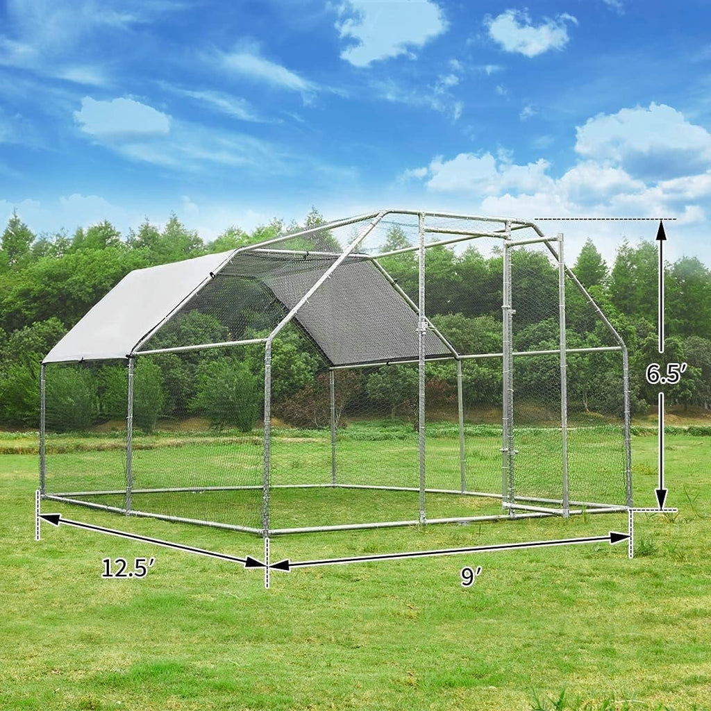 AECOJOY Large Metal Chicken Coop Run Walk-in Metal Chicken Cage