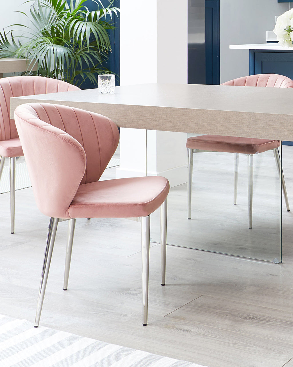 Aria Grey Oak And Glass 8 Seater Dining Table