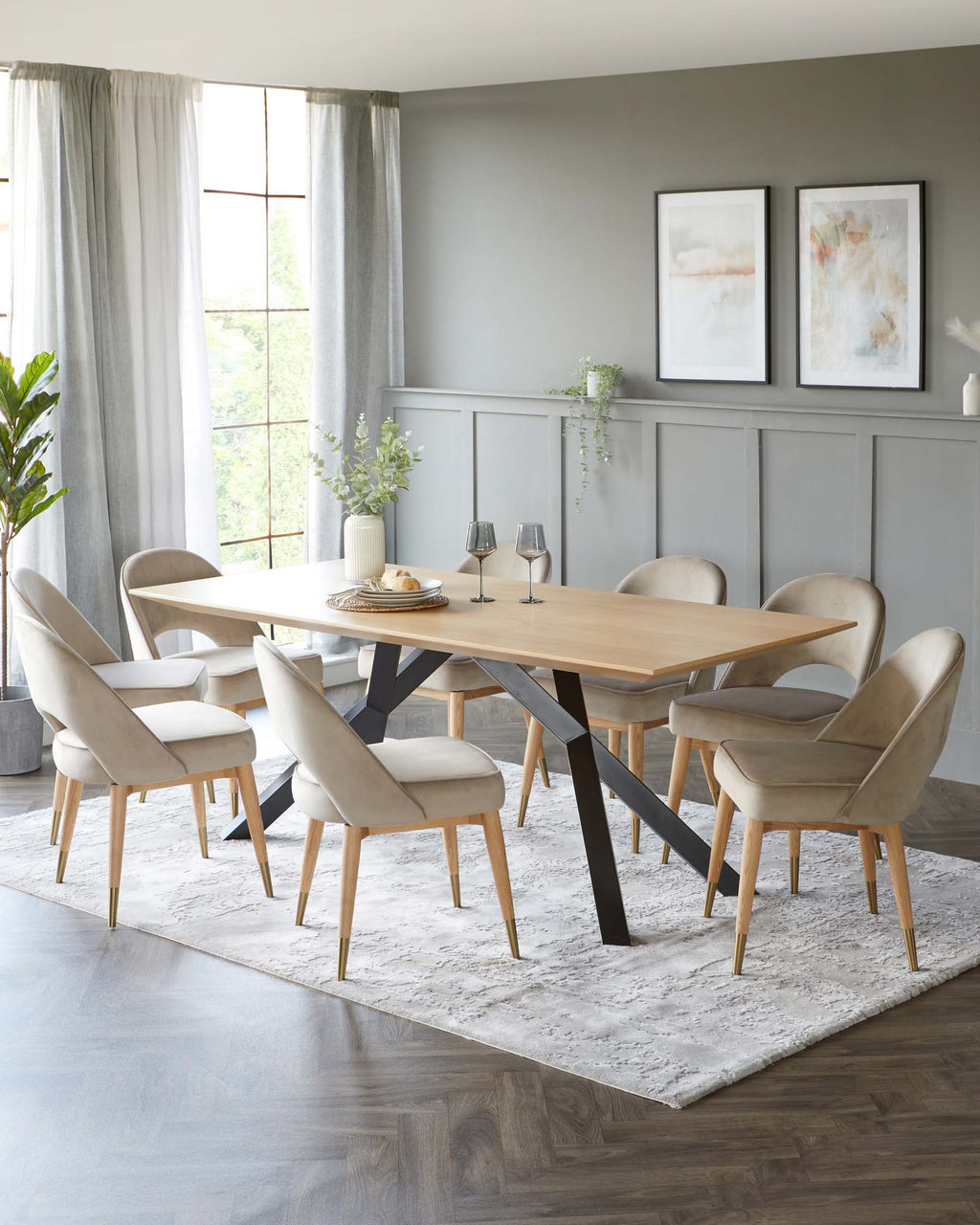 Atlanta Light Oak 8 Seater Dining Table