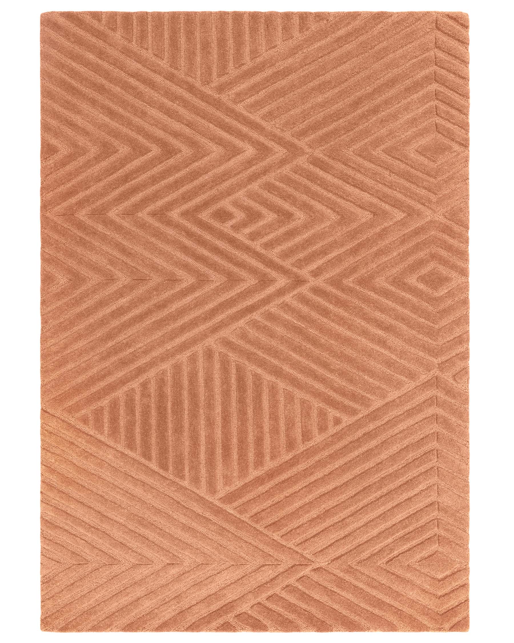 Abstract Point terracotta textured large rug
