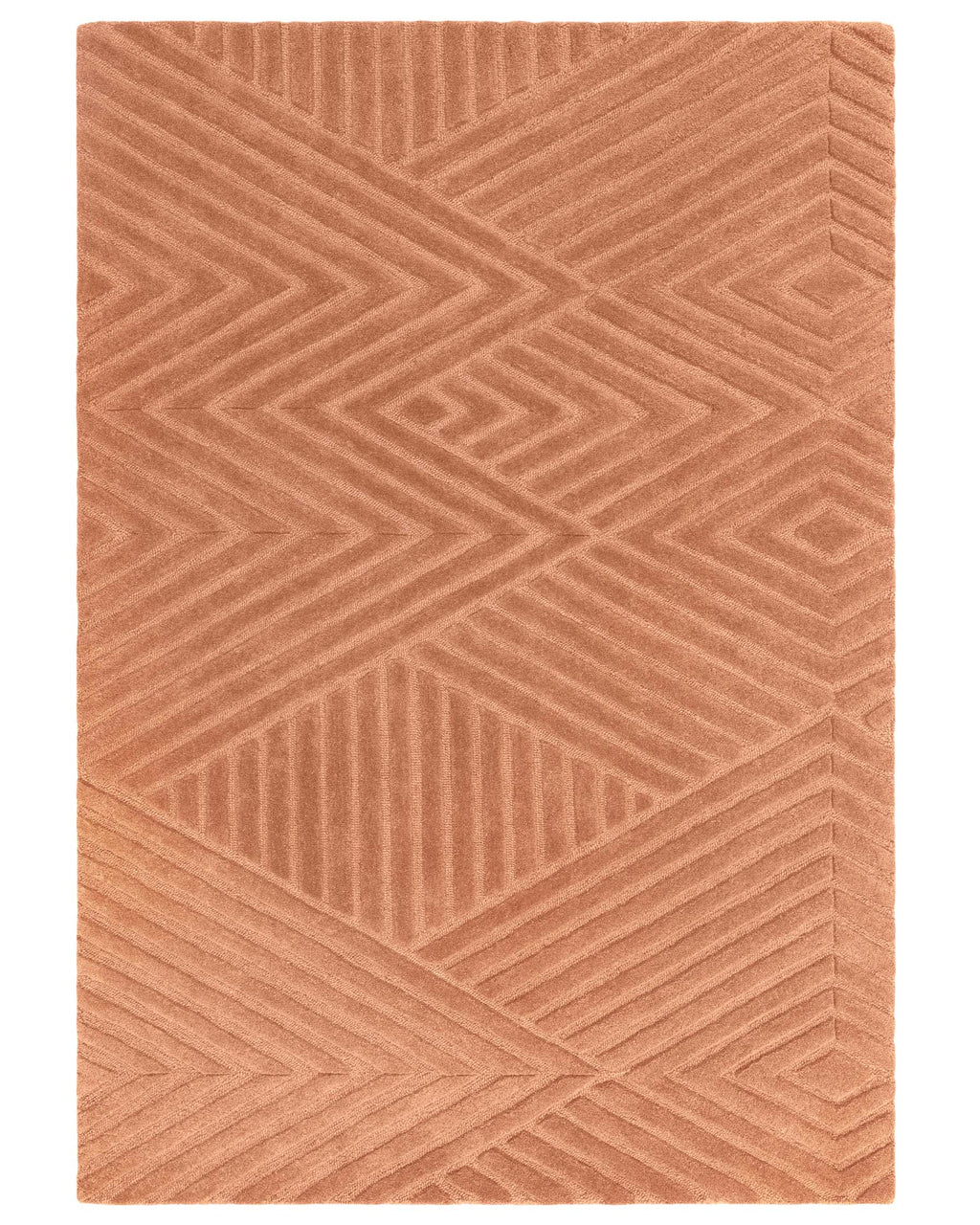 Abstract Point terracotta textured medium rug