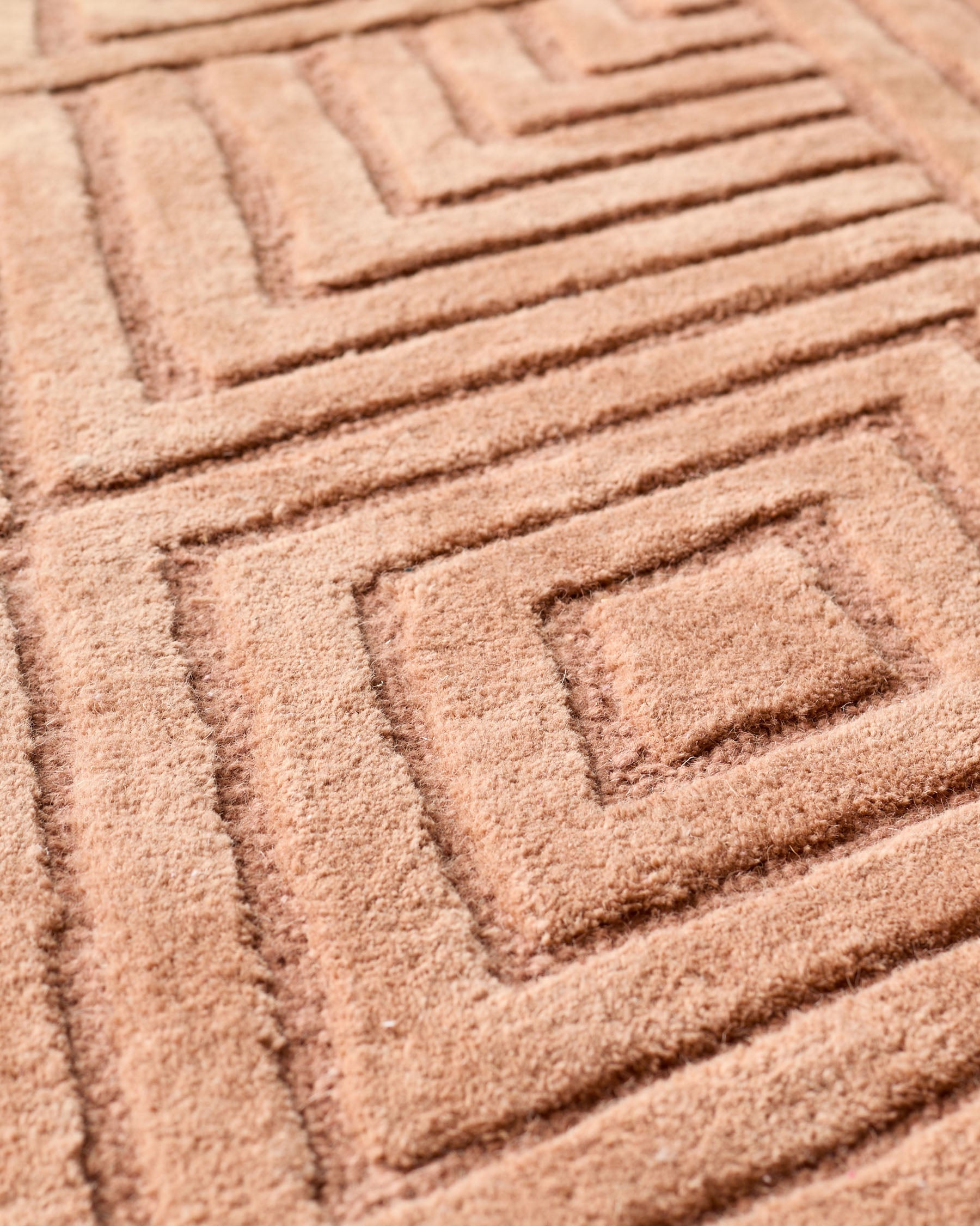 Abstract Point terracotta textured large rug