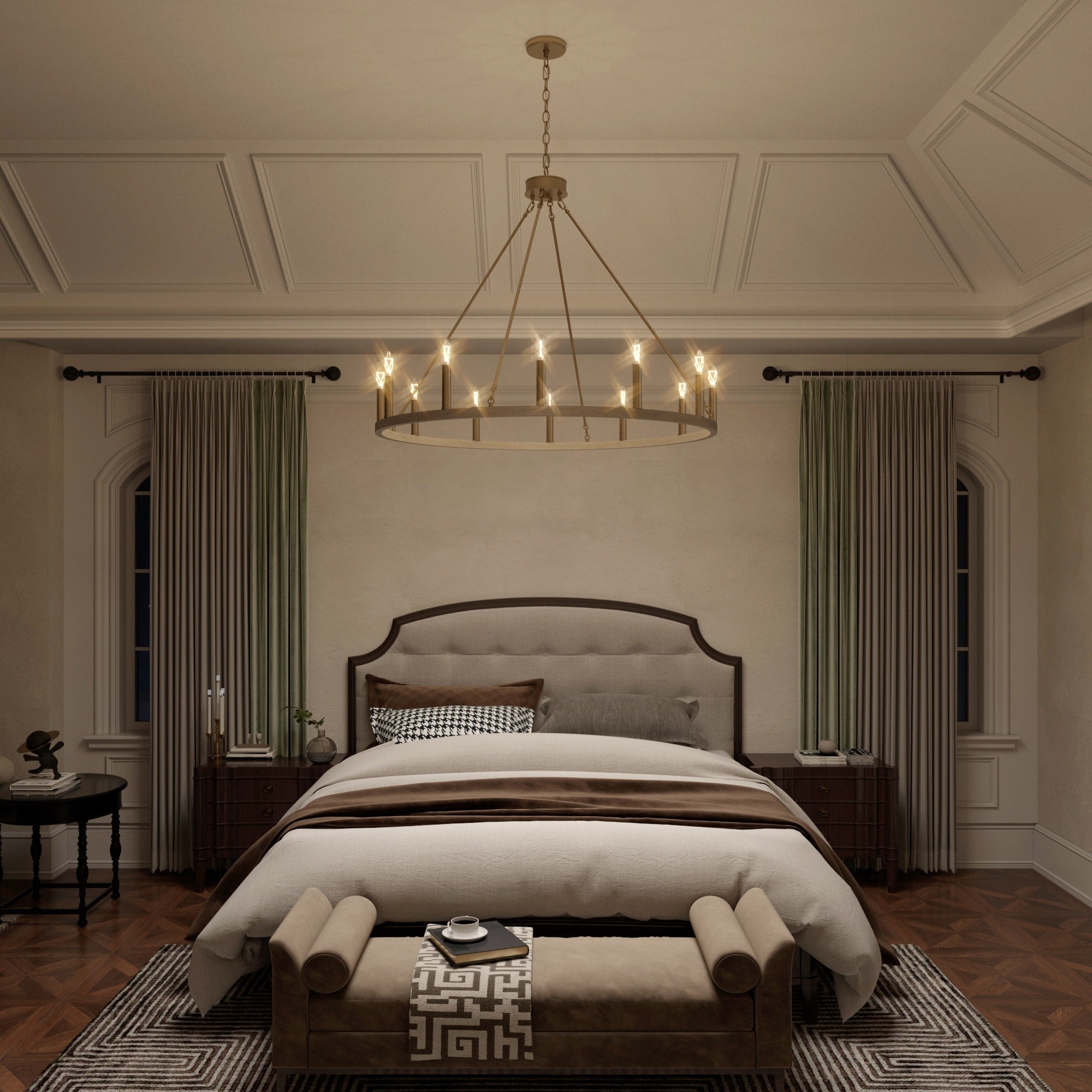 Acroma 12-light Farmhouse 40In Wagon Wheel Chandelier with UL - 40'' D x 138'' H