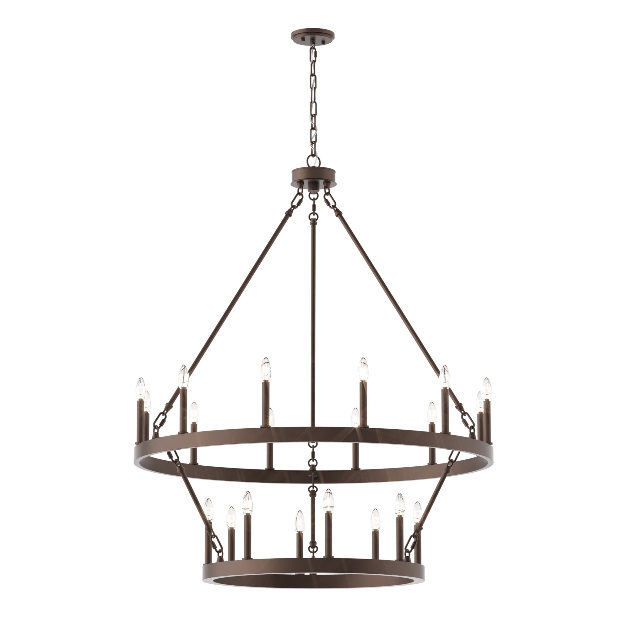 Acroma 20-light Modern Farmhouse 40In Round Wagon Wheel Chandelier with UL