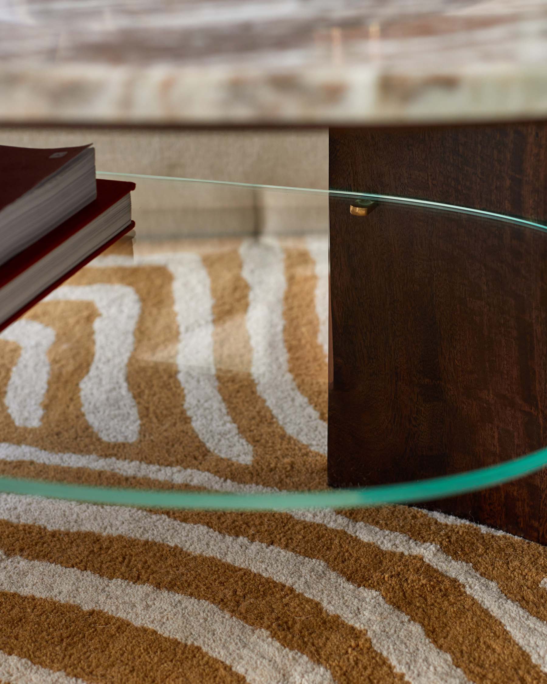 Adalynn dark wood toronto marble coffee table with mango wood