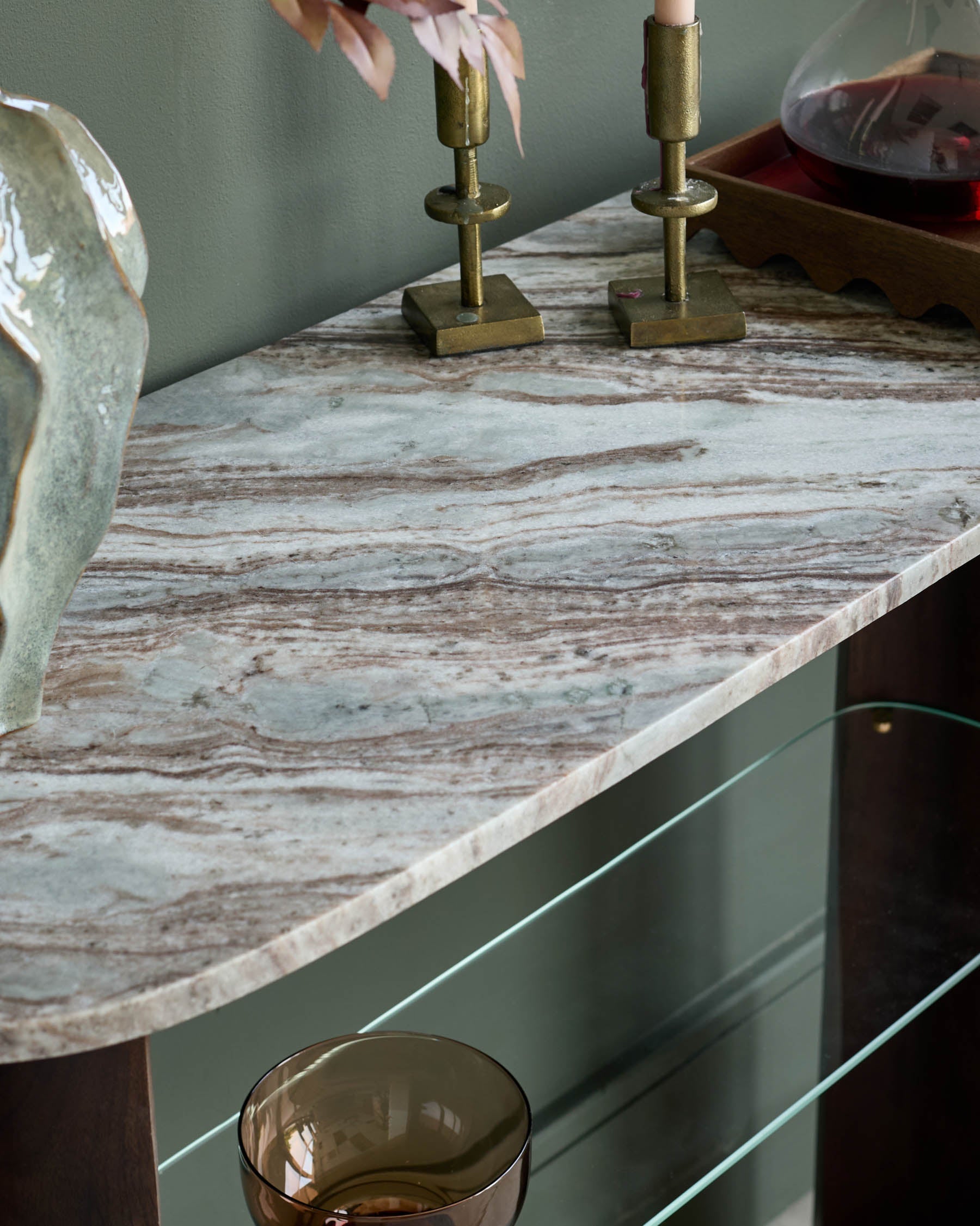 Adalynn toronto marble dark wood console table