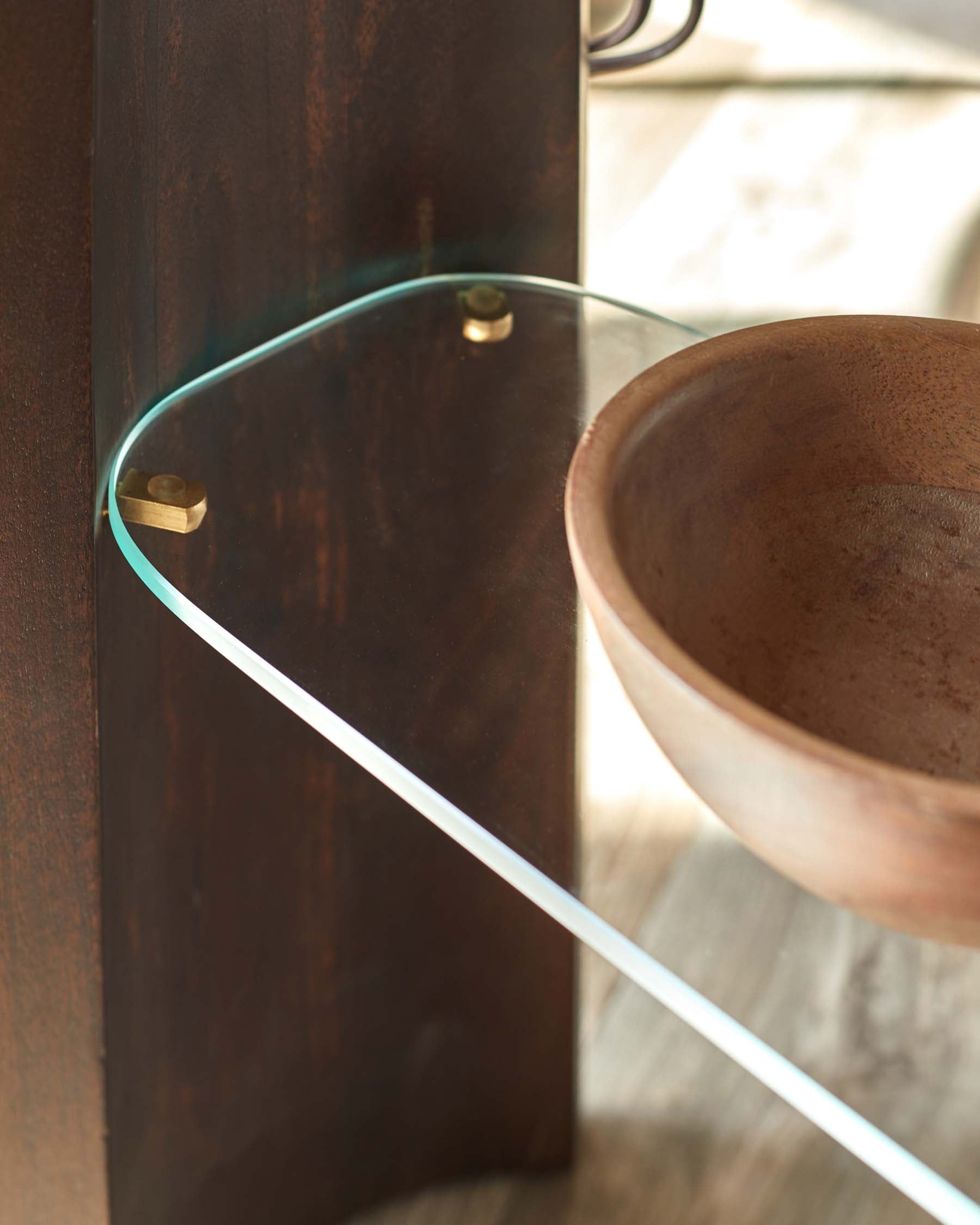 Adalynn dark wood toronto marble side table