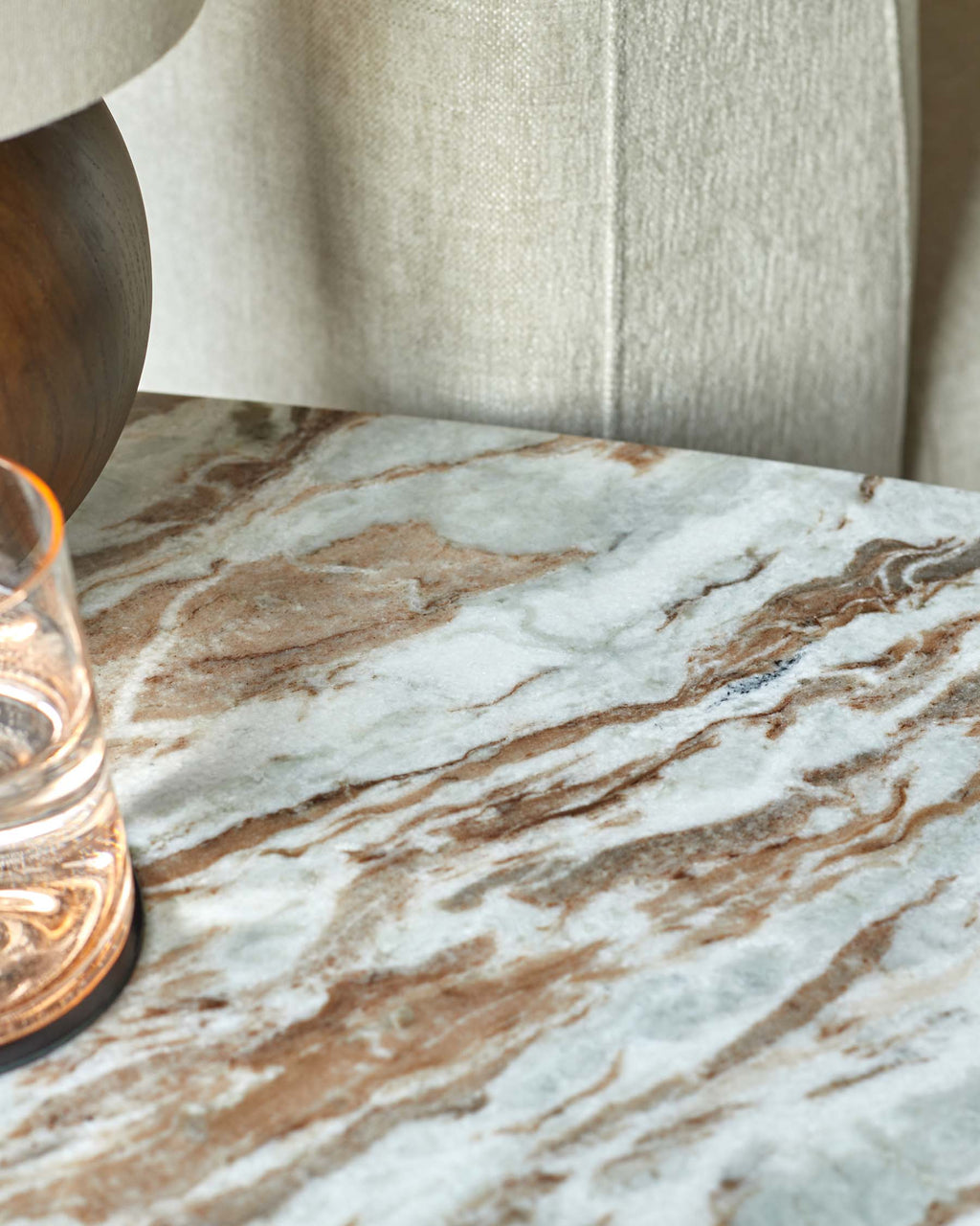 Adalynn dark wood toronto marble side table