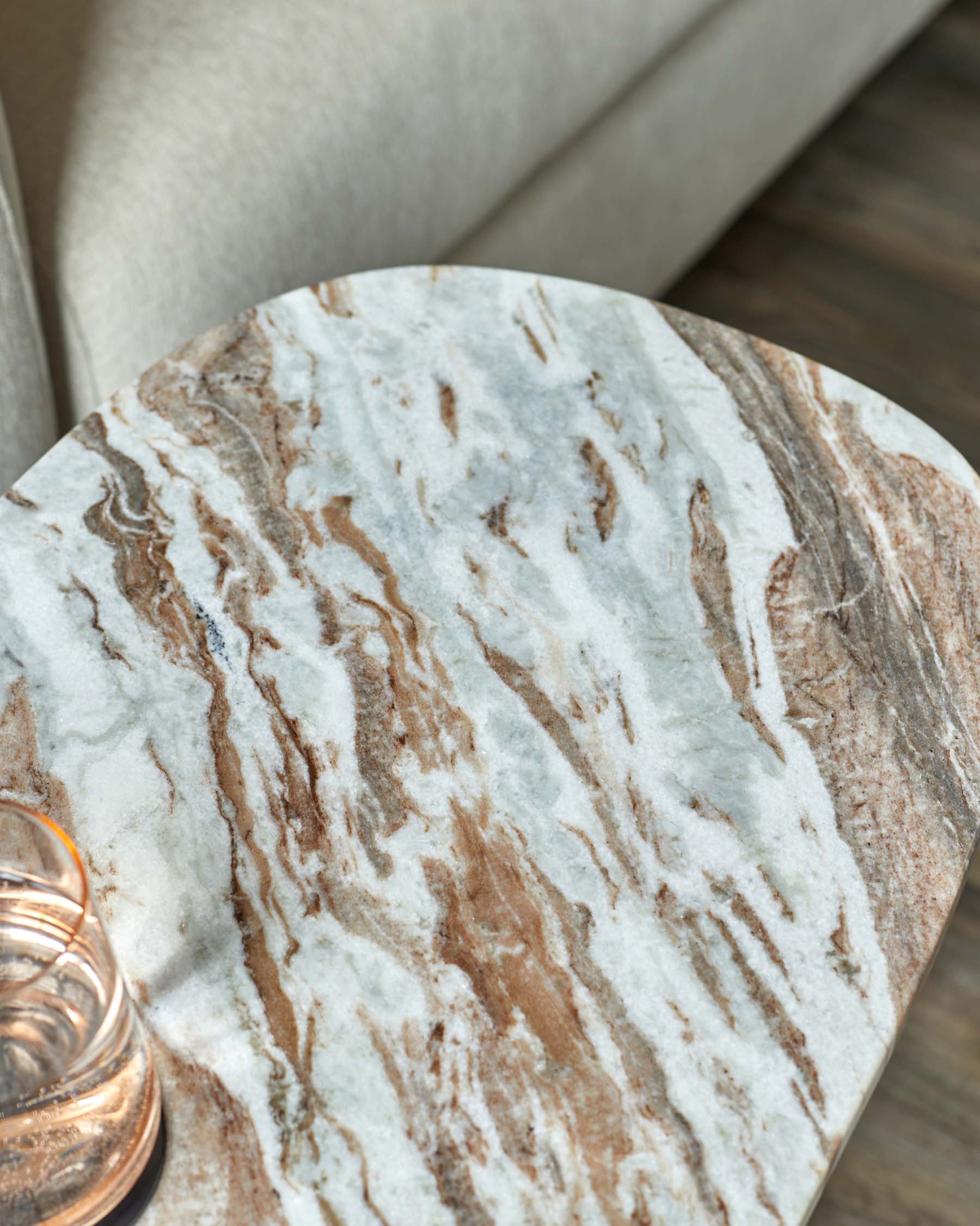 Adalynn dark wood toronto marble side table