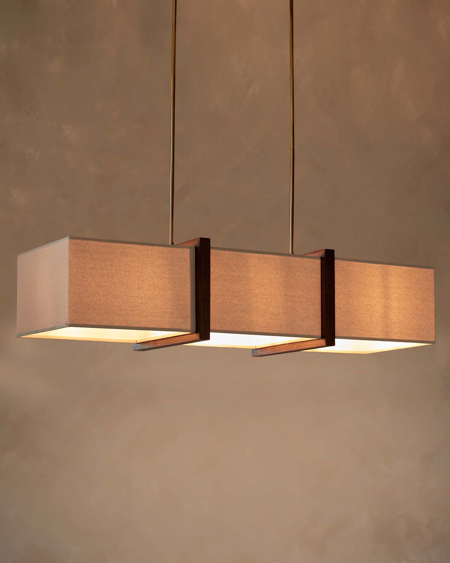 Addison natural linen 3 light adjustable pendant