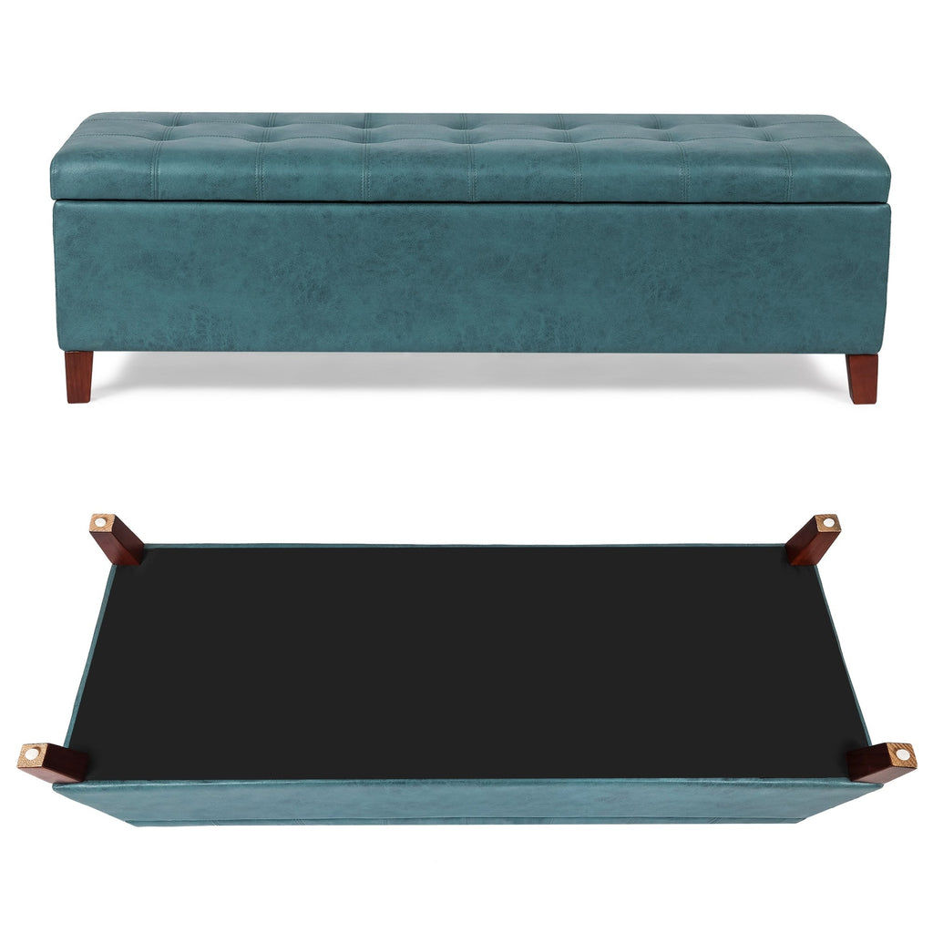 Adeco 50 Bonded Leather Storage Ottoman Bench